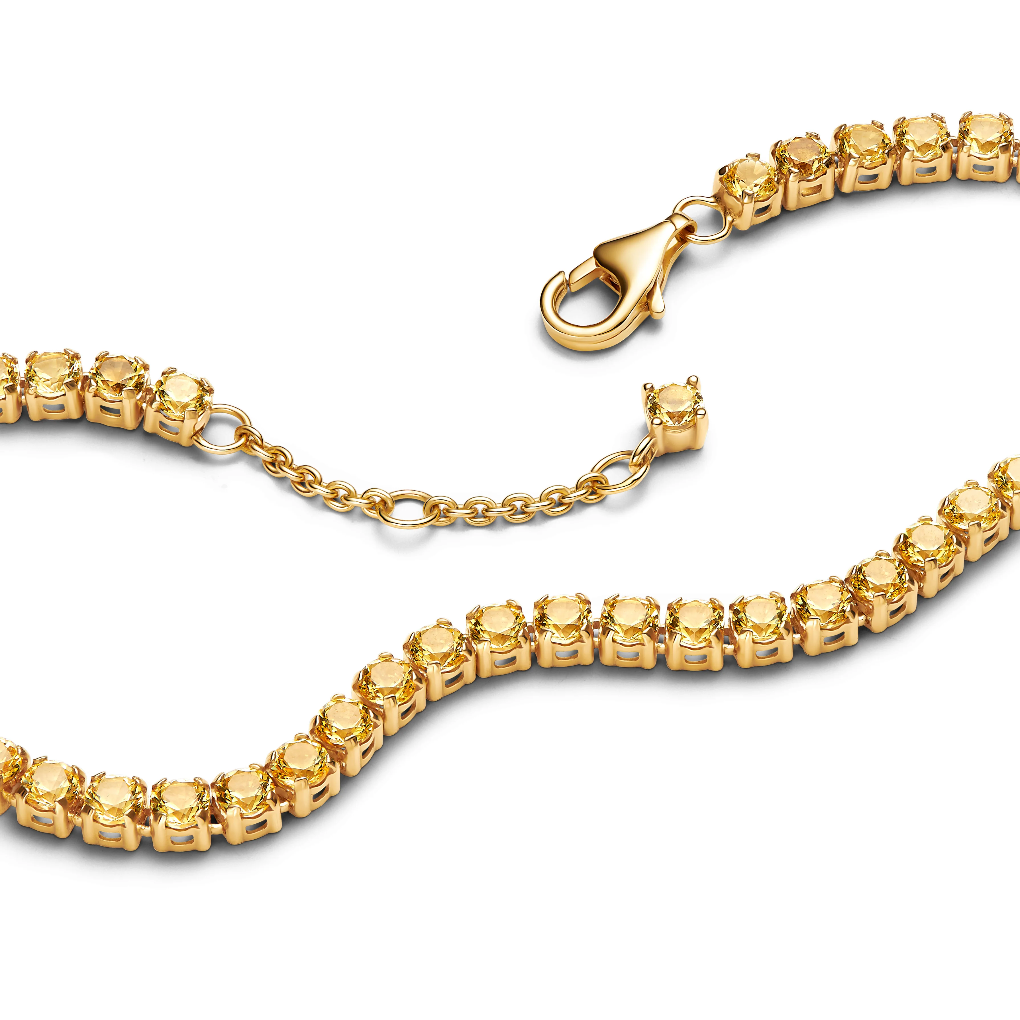 14K Gold-Plated Bracelet With Vibrant Yellow Crystal - Image 4