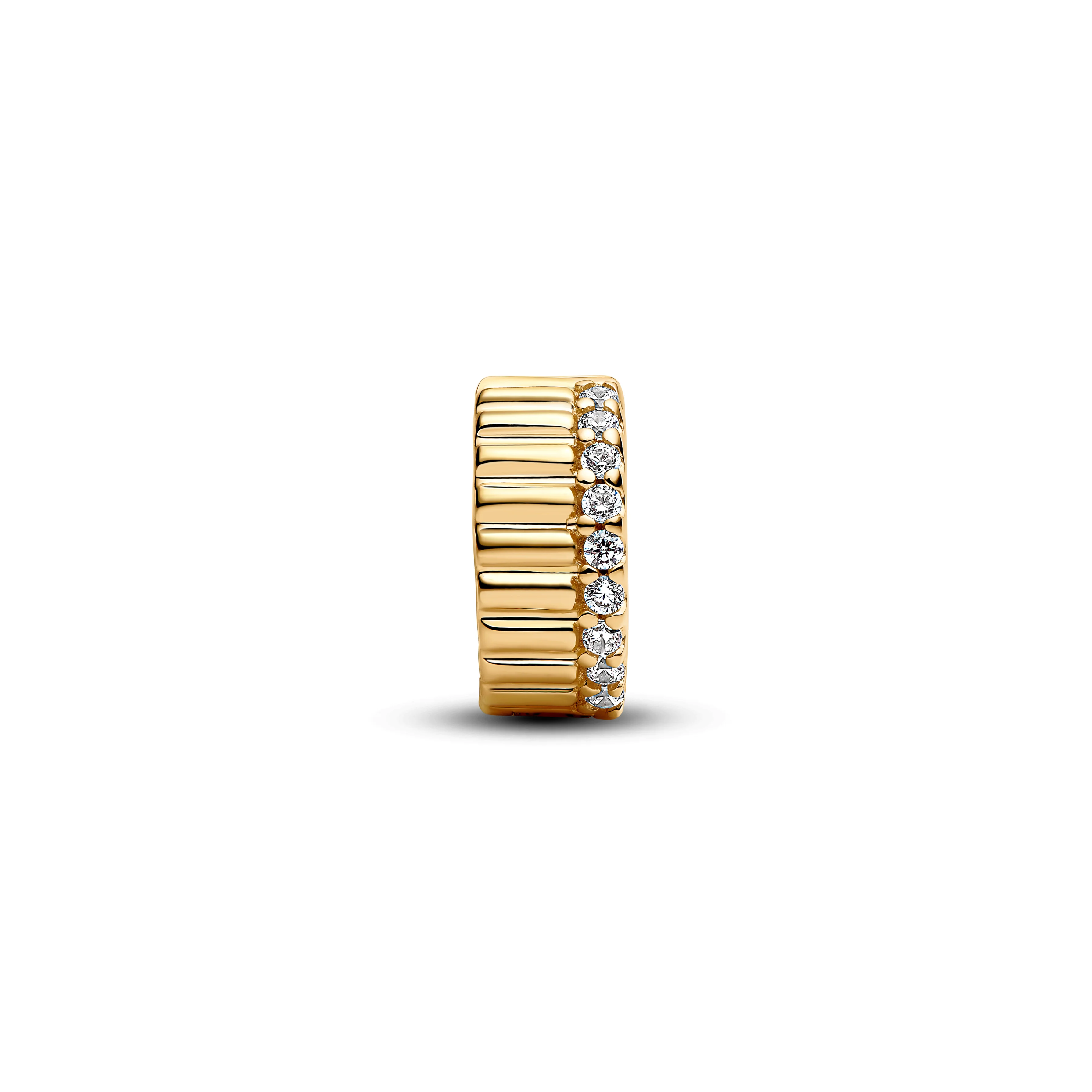 14K Gold-Plated Clip With Clear Cubic Zirconia And Silicone Grip - Image 3