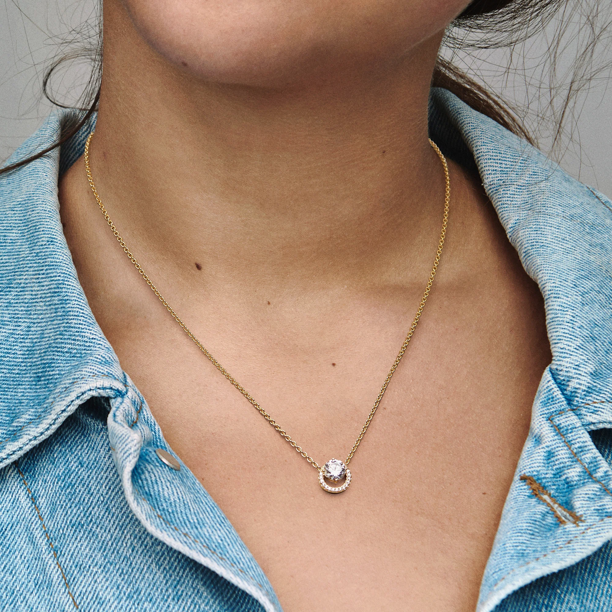 14K Gold-Plated Collier With Clear Cubic Zirconia - Image 3