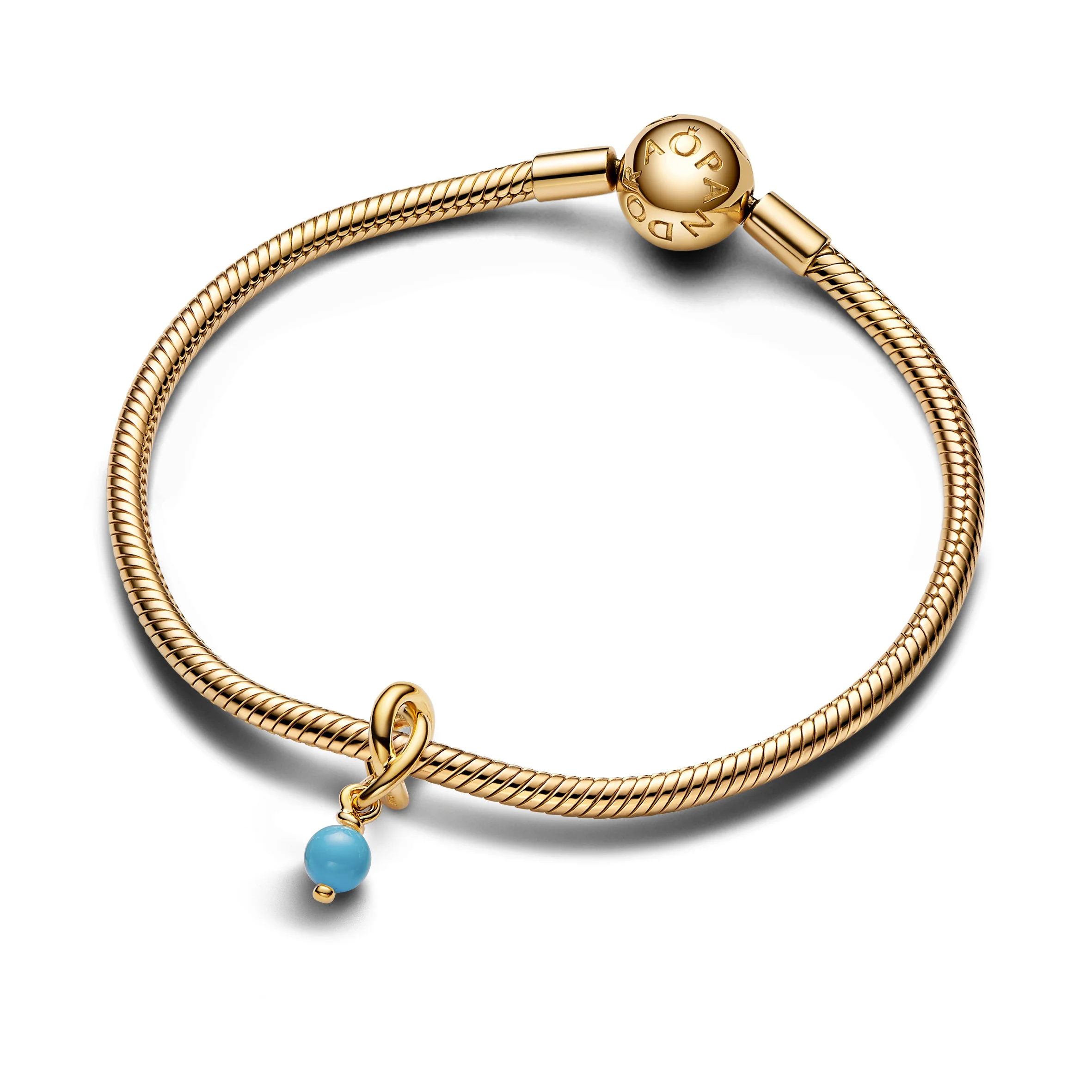 14K Gold-Plated Dangle With Capri Blue Crystal - Image 3