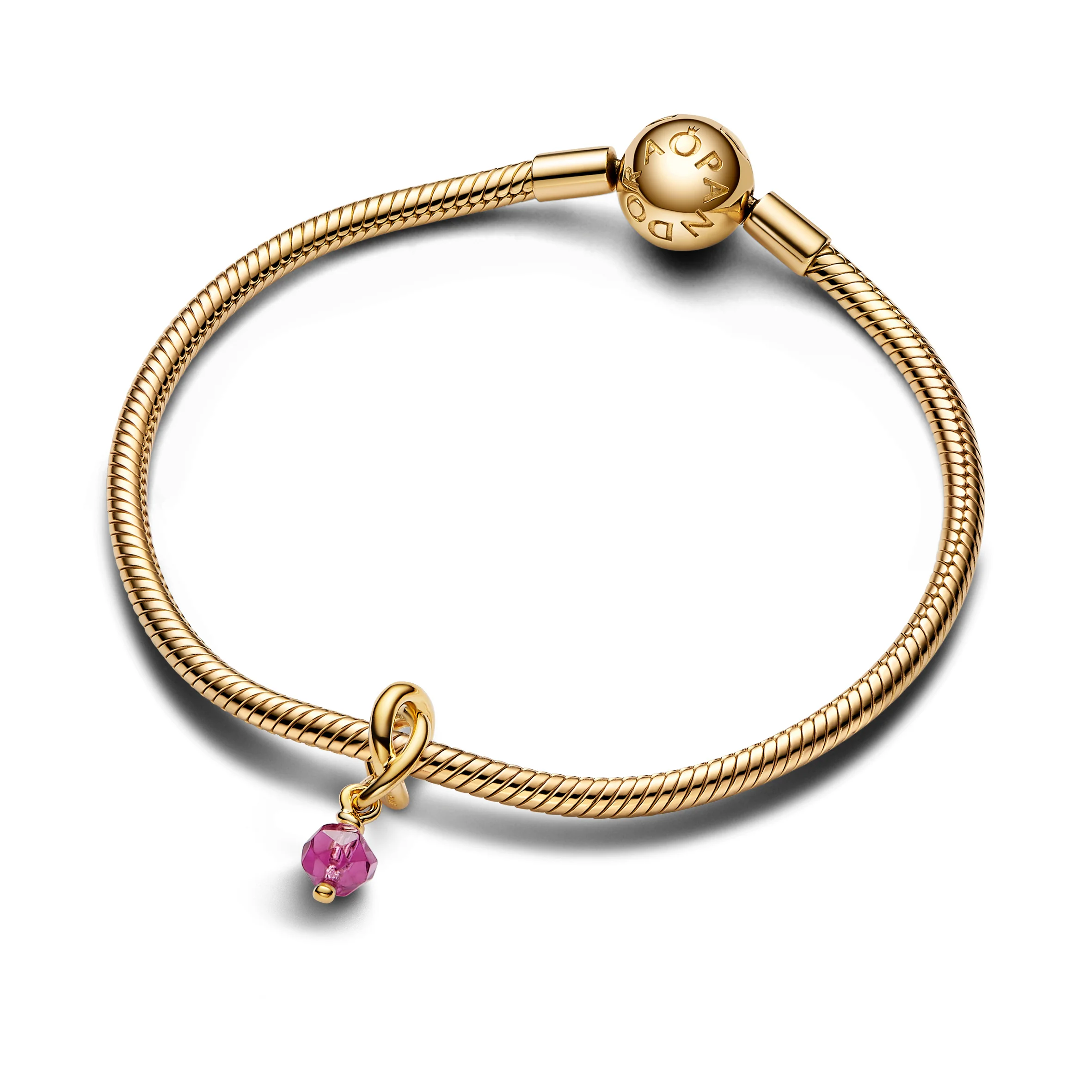 14K Gold-Plated Dangle With Phlox Pink Crystal - Image 4