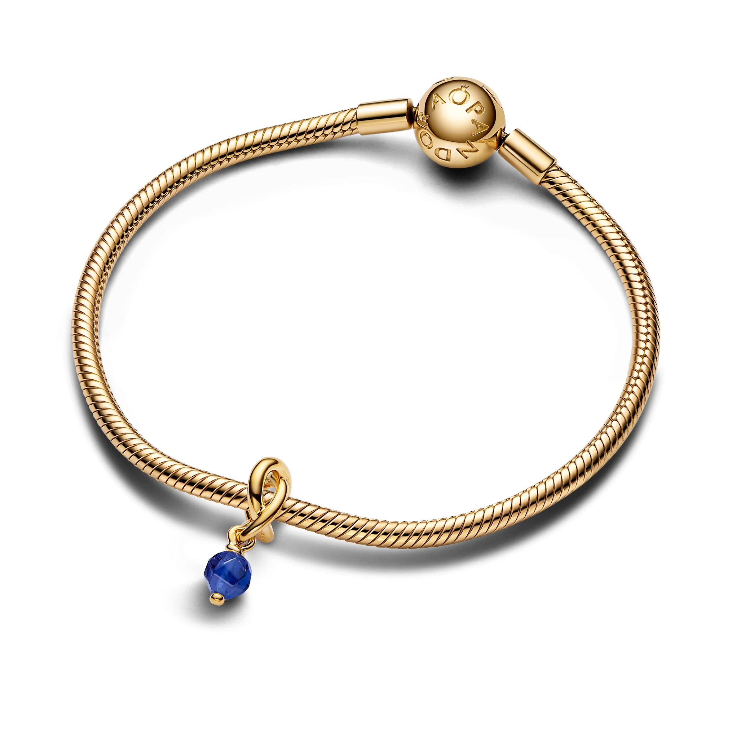 14K Gold-Plated Dangle With Princess Blue Crystal - Image 5