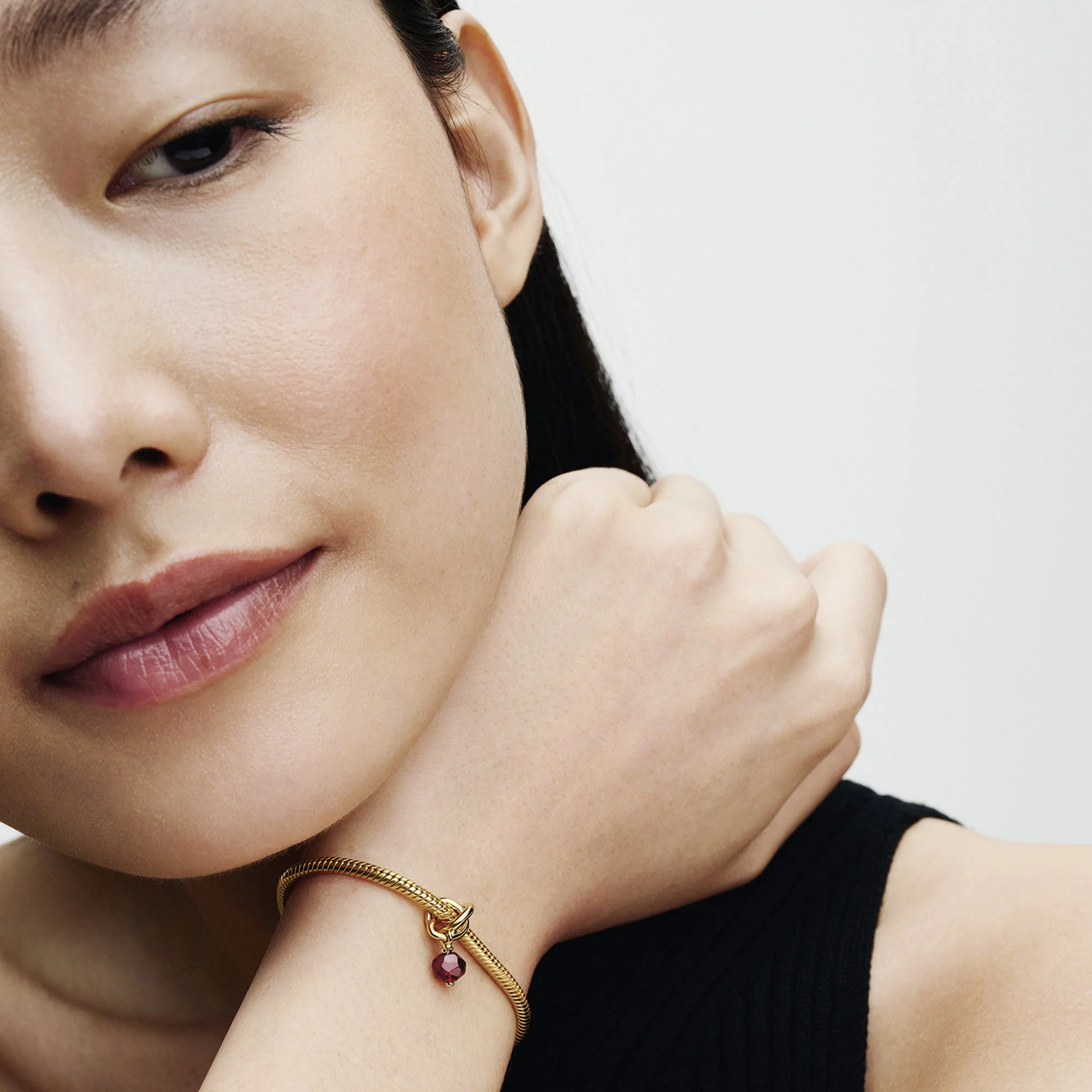 14K Gold-Plated Dangle With Salsa Red Crystal - Image 2