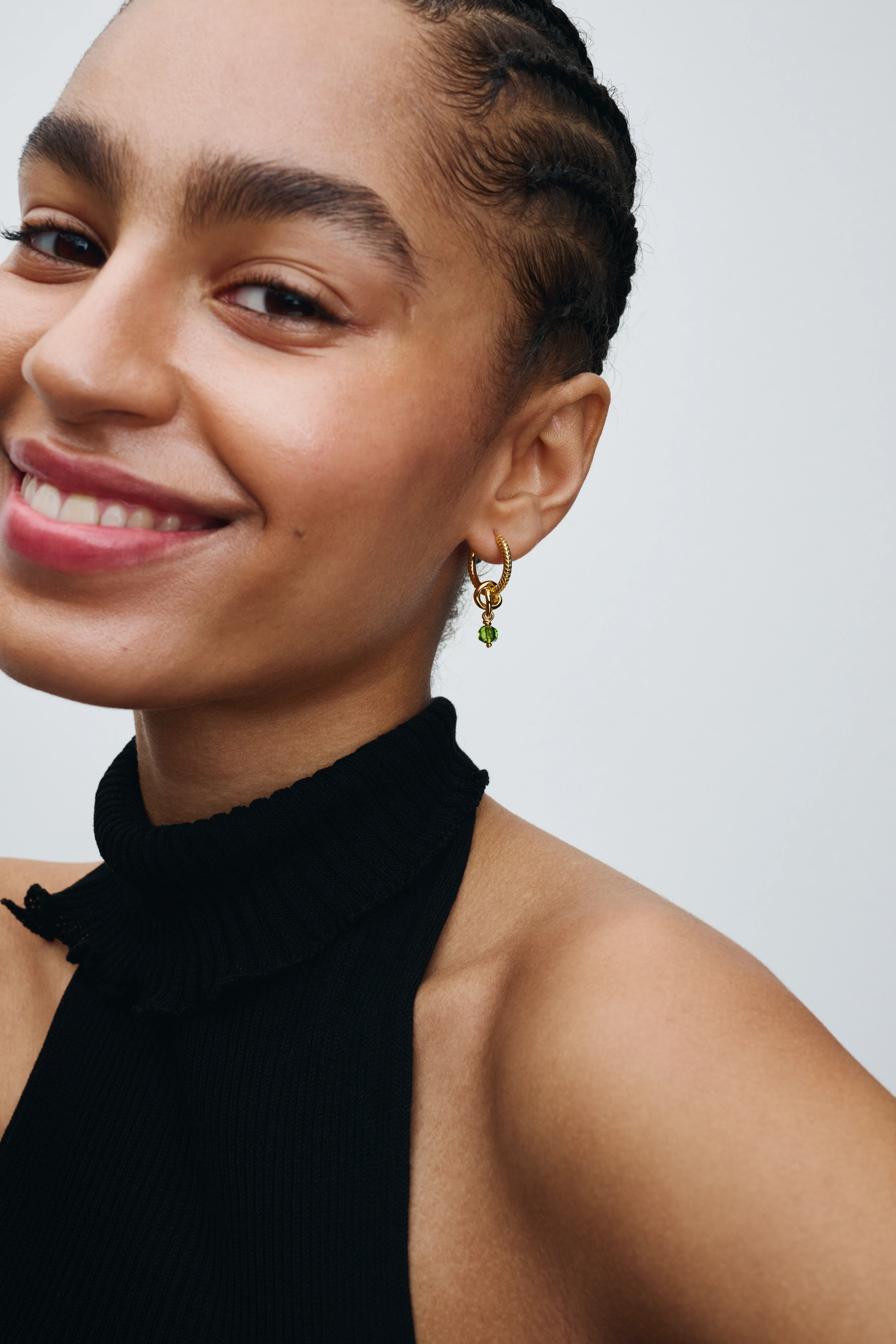 14K Gold-Plated Dangle With Spring Green Crystal - Image 3