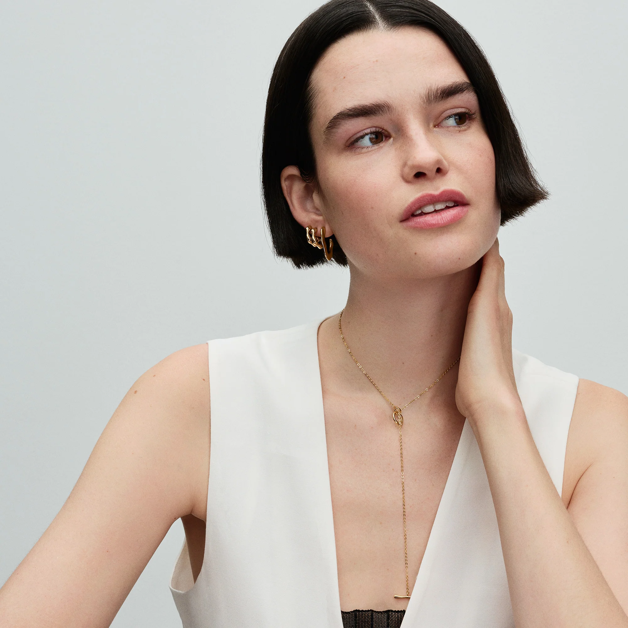 14K Gold-Plated Hoop Earrings - Image 2