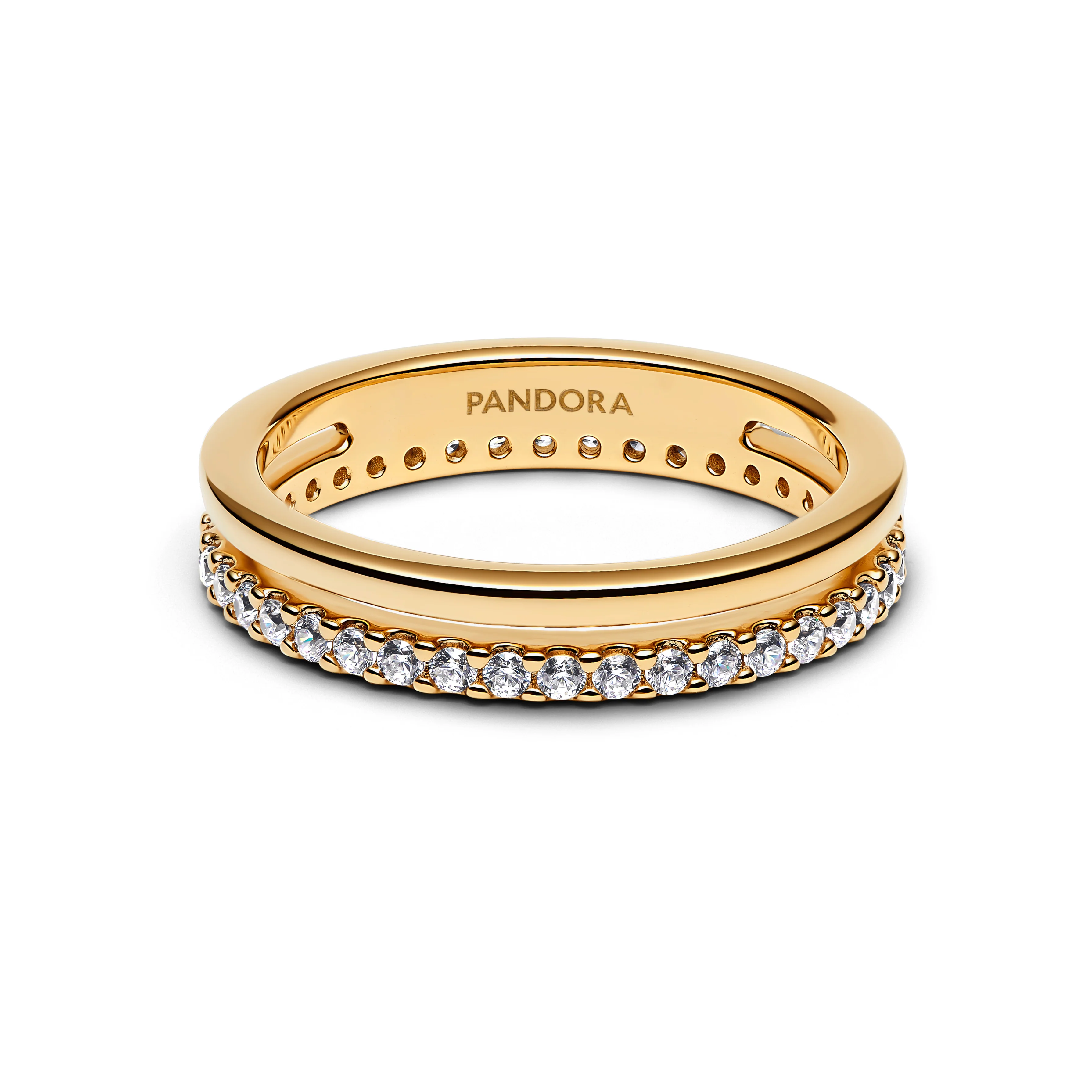 14K Gold-Plated Ring With Clear Cubic Zirconia - Image 3