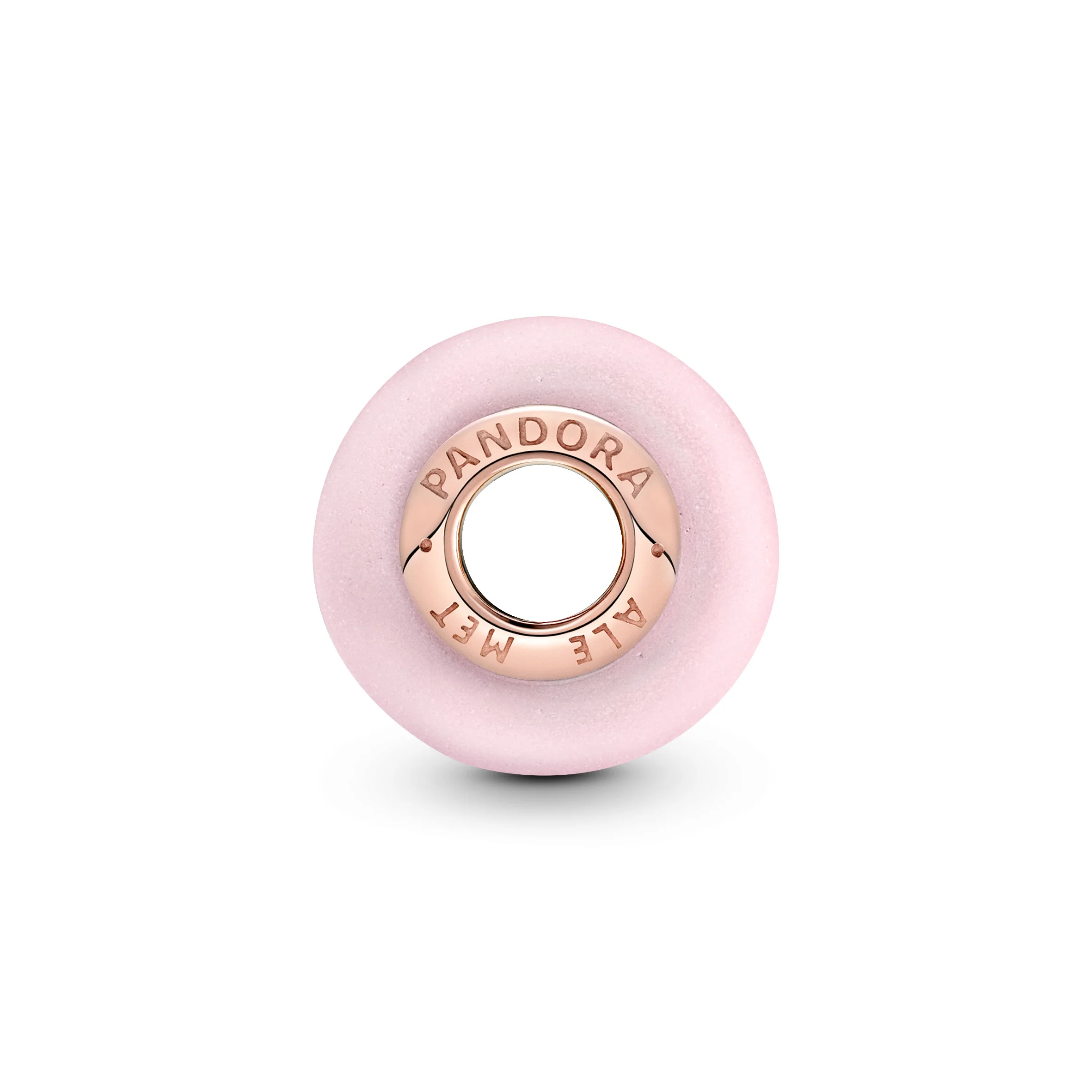 14K Rose Gold-Plated Charm With Frosted Pink Murano Glass - Image 5