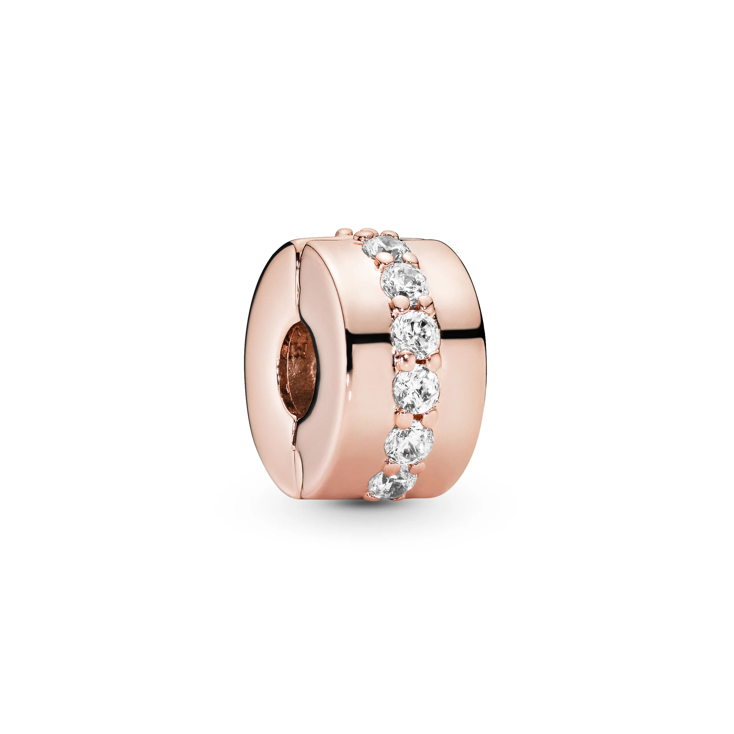 14K Rose Gold-Plated Clip With Clear Cubic Zirconia - Image 4