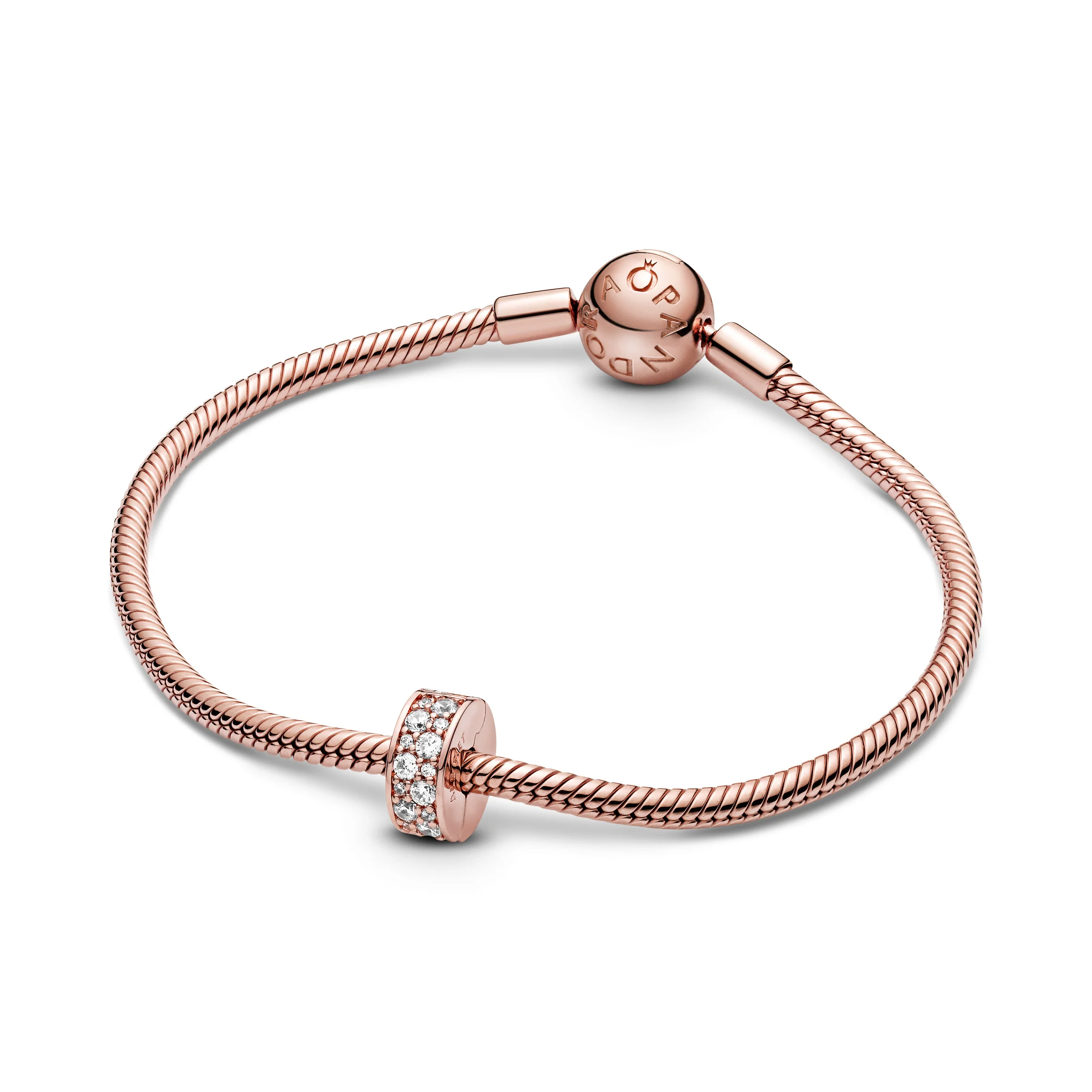14K Rose Gold-Plated Clip With Clear Cubic Zirconia And Silicone Grip - Image 3