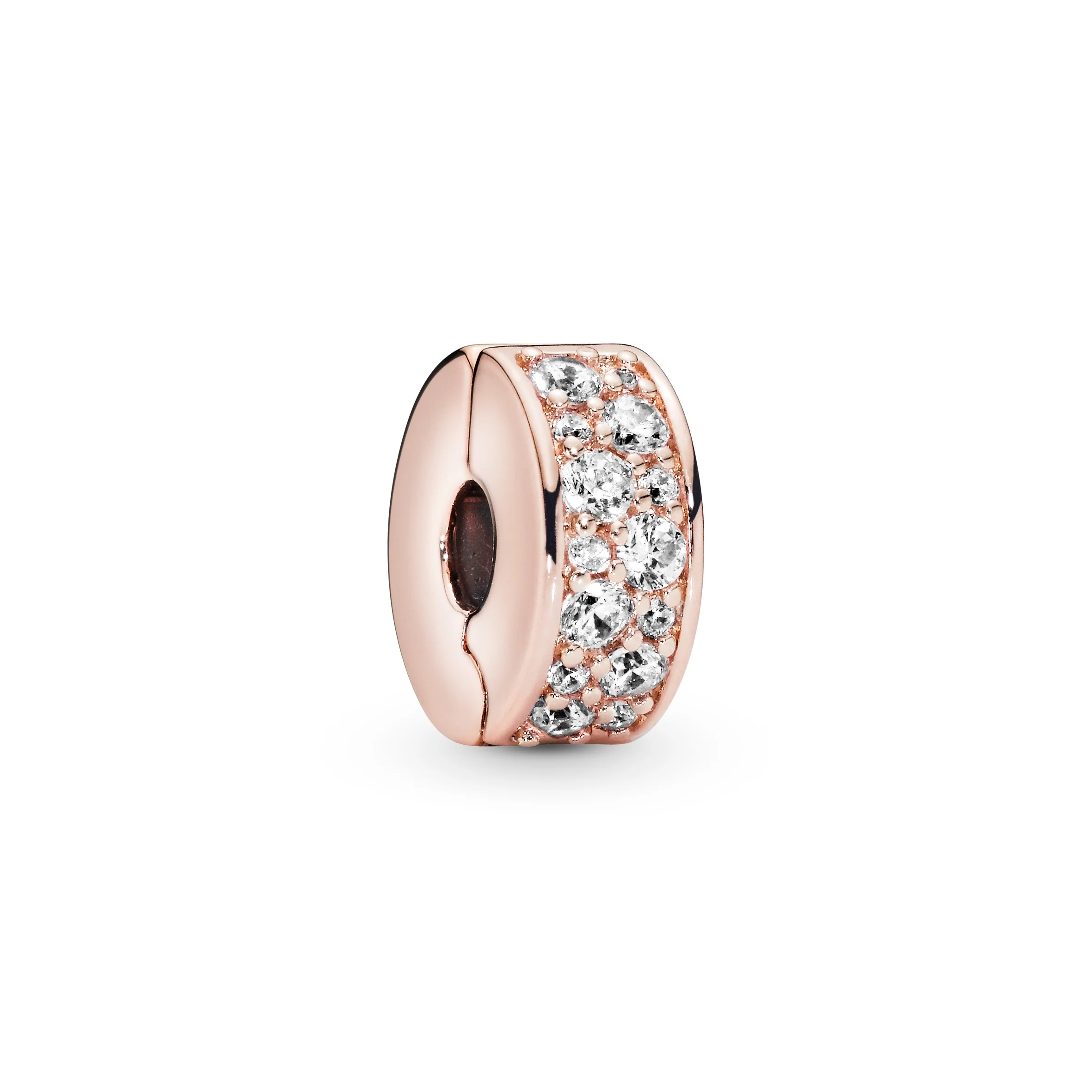 14K Rose Gold-Plated Clip With Clear Cubic Zirconia And Silicone Grip - Image 4