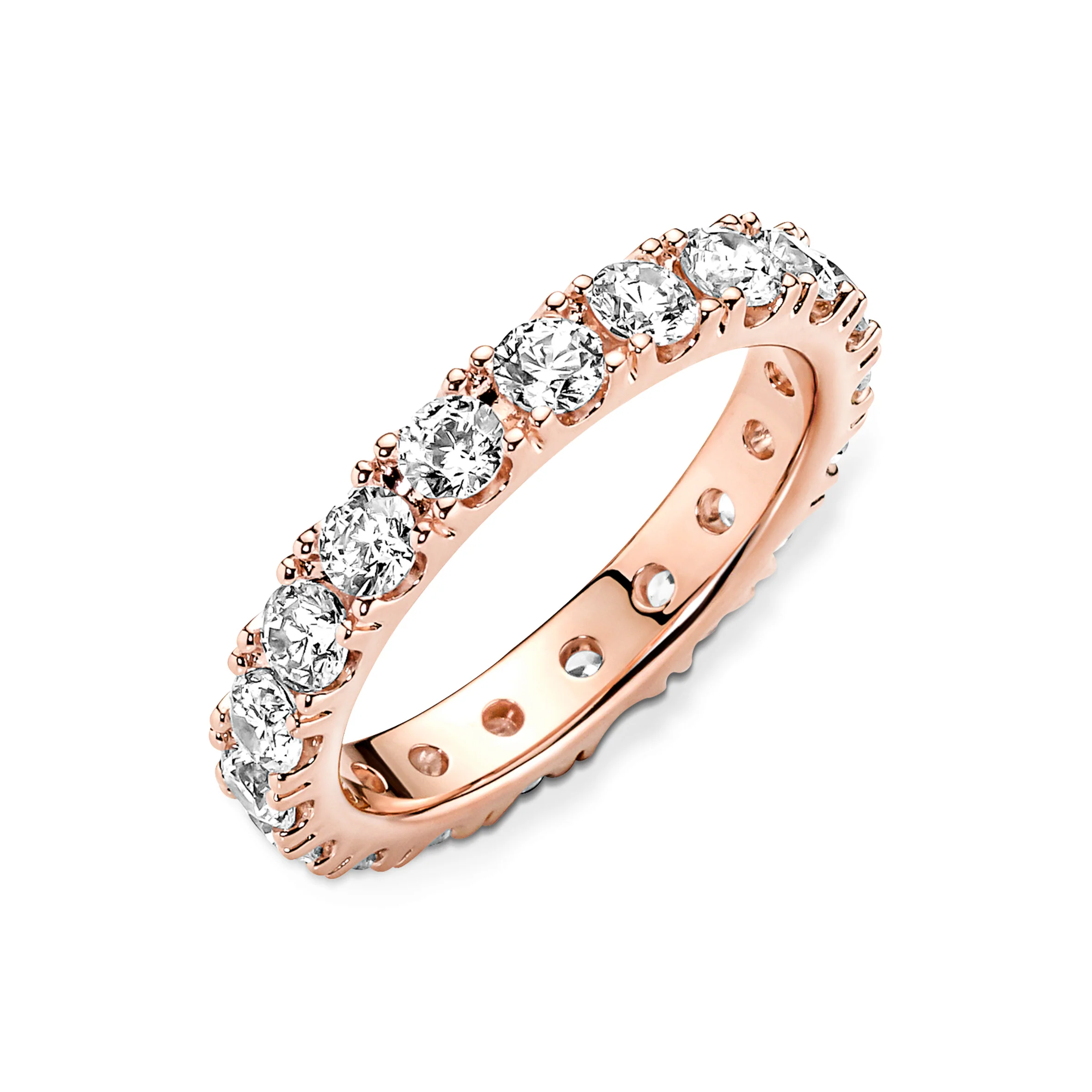 14K Rose Gold-Plated Ring With Clear Cubic Zirconia - Image 3
