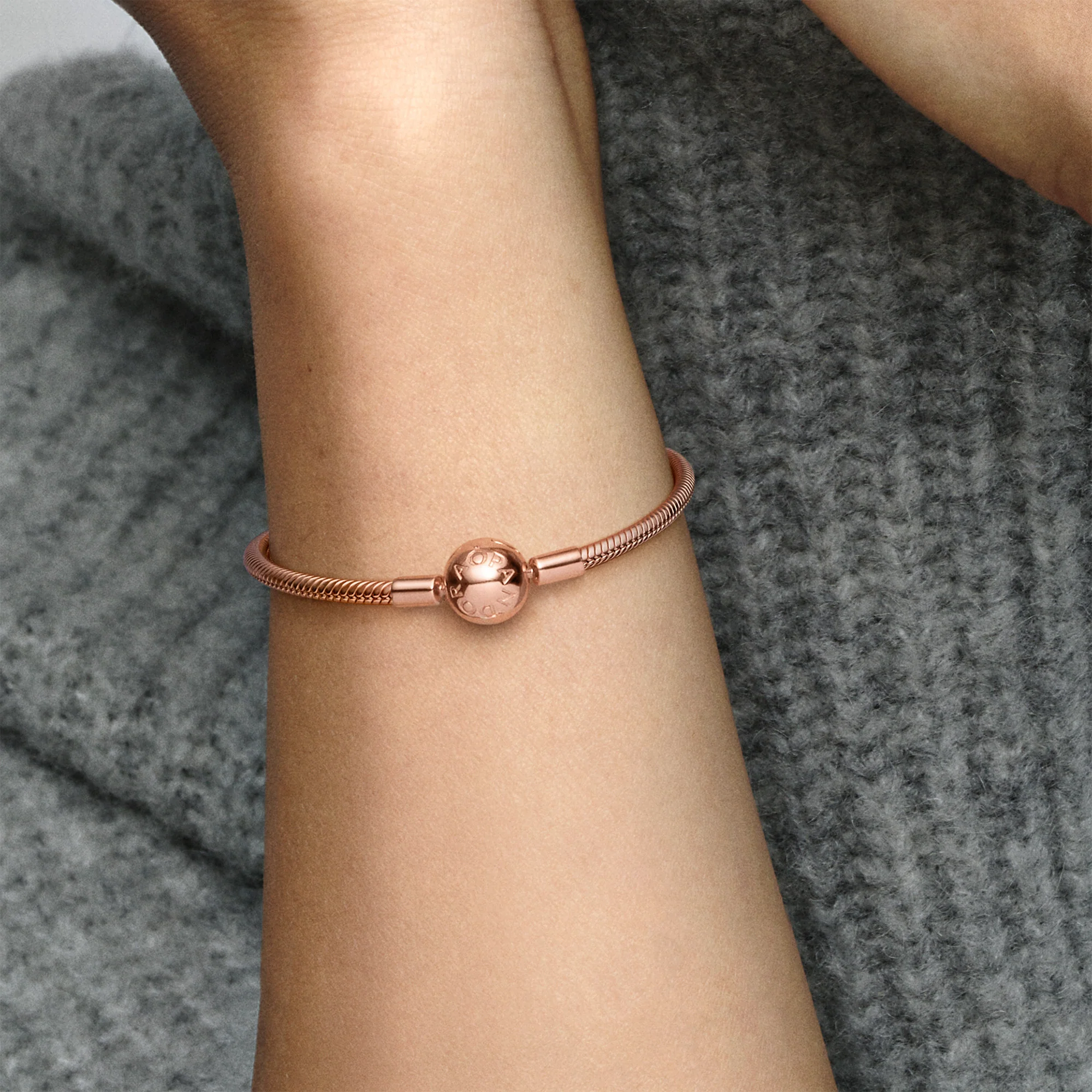 14K Rose Gold-Plated Snake Chain Bracelet - Image 3