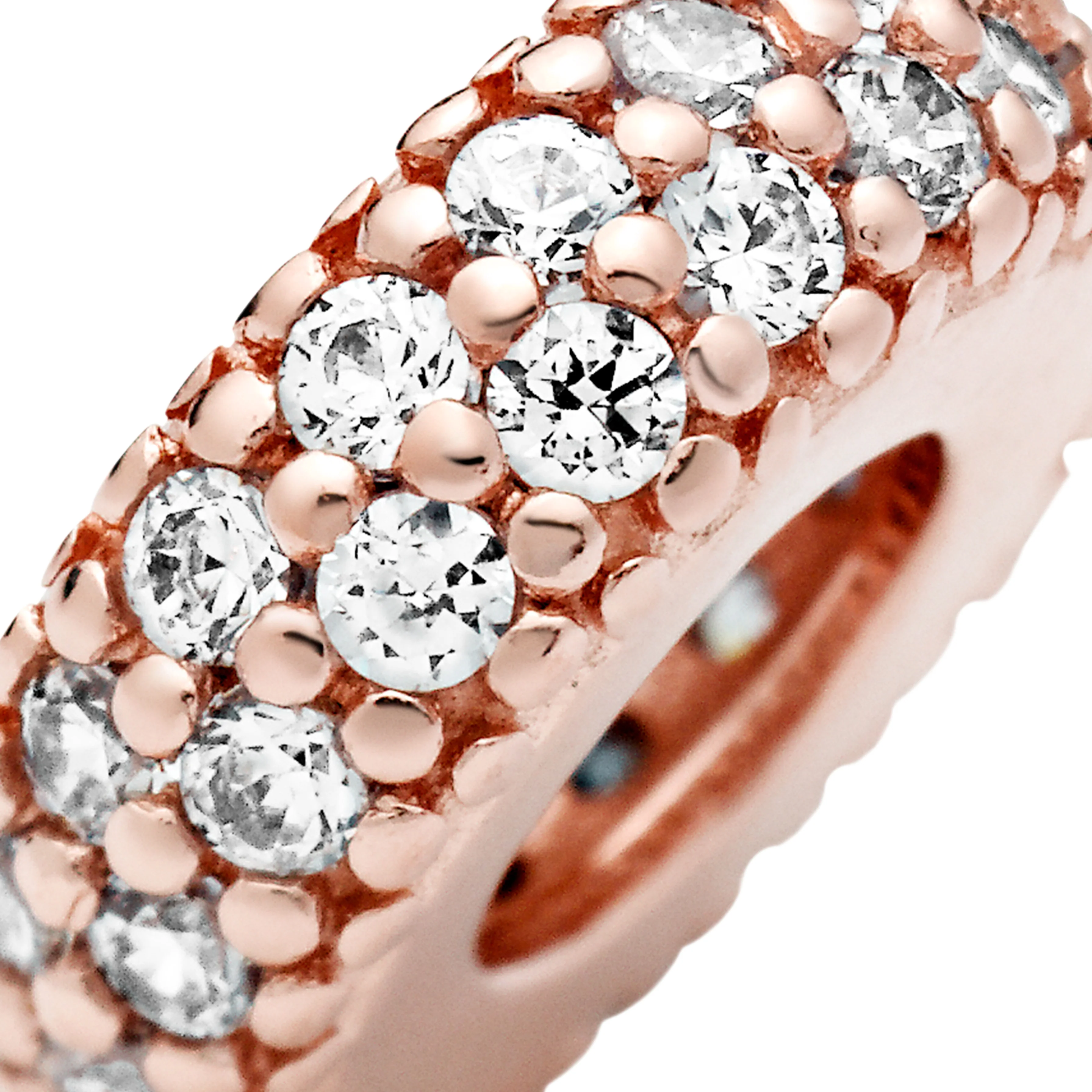 Abstract 14K Rose Gold-Plated Pave Spacer With Clear Cubic Zirconia - Image 3