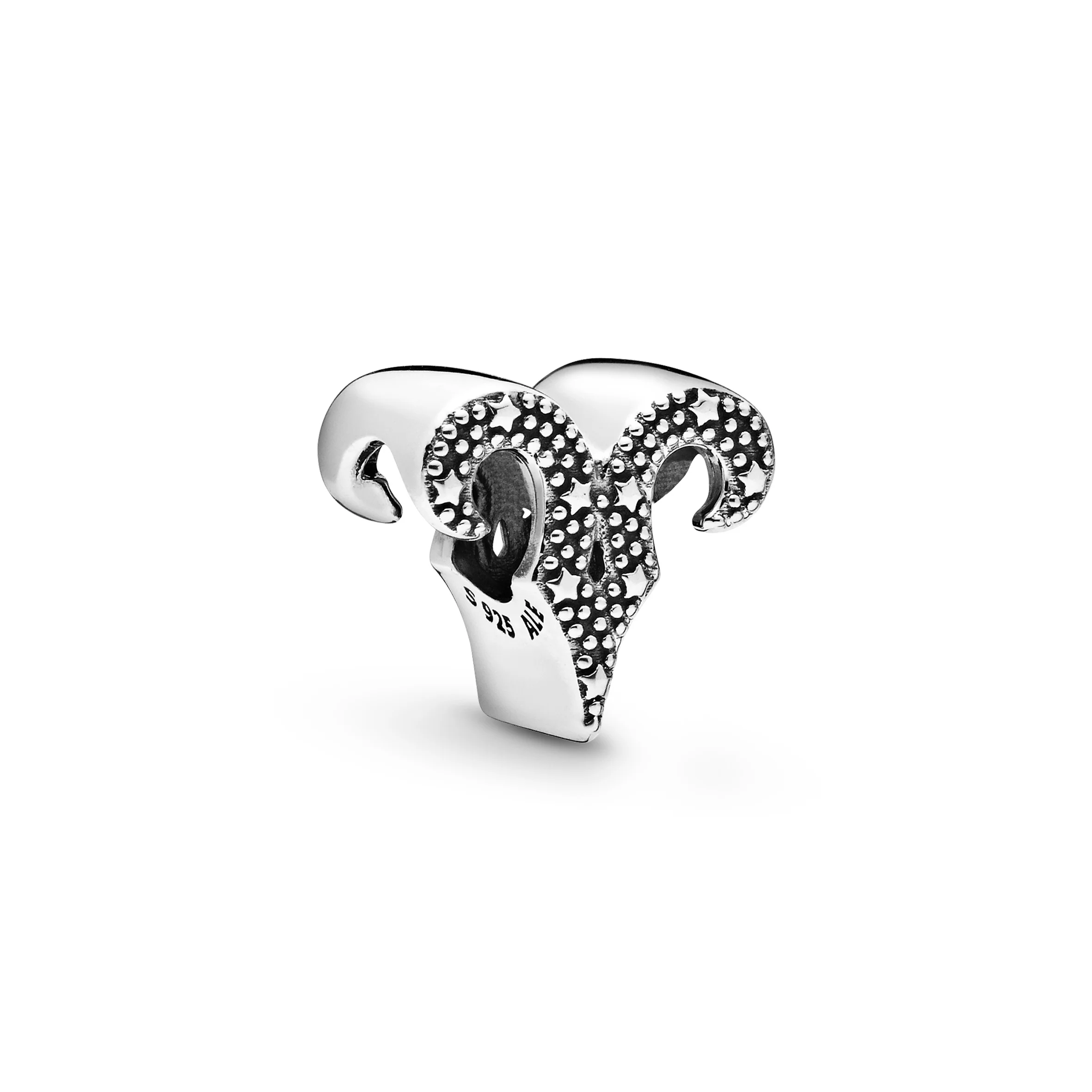 Aries Sterling Silver Charm With Clear Cubic Zirconia - Image 4