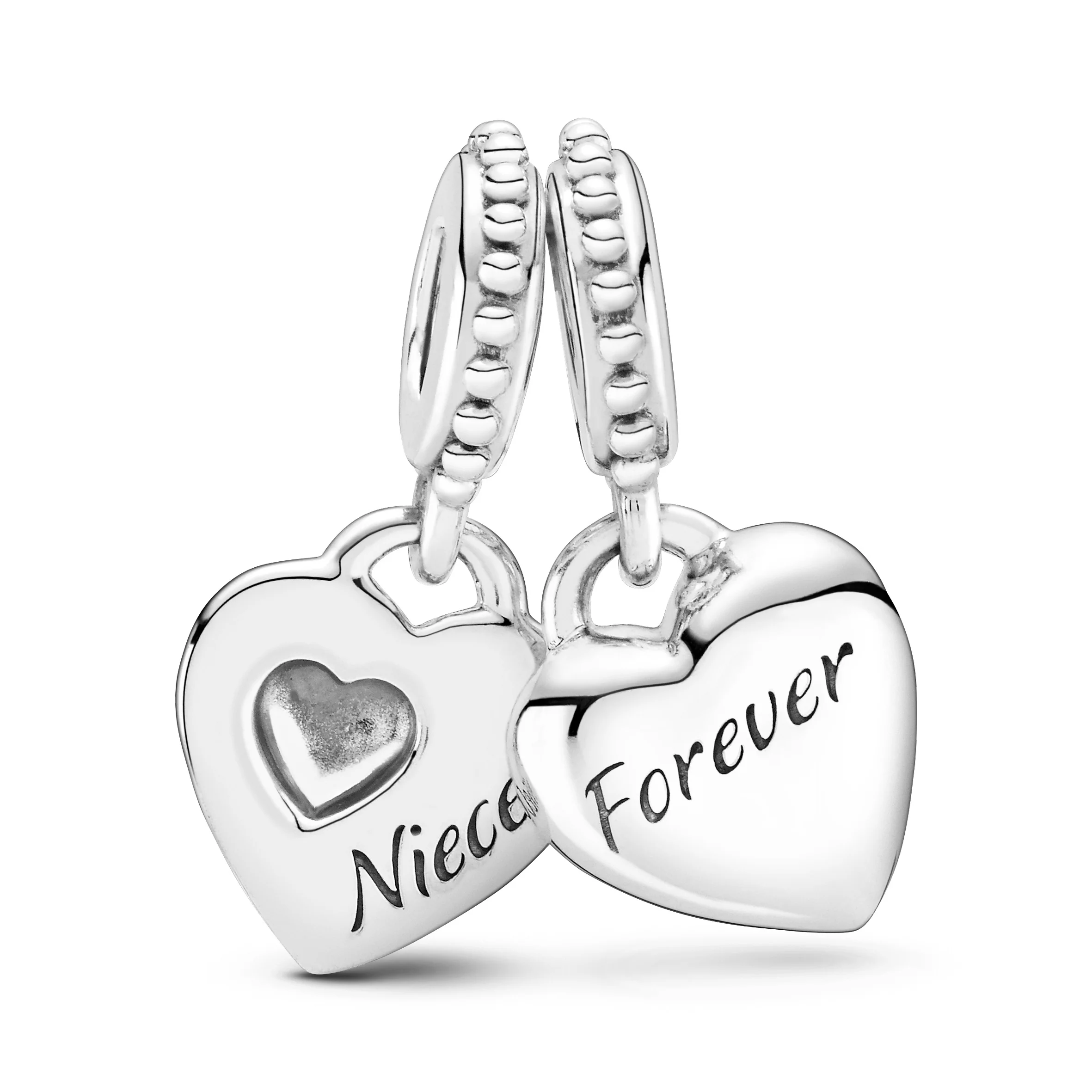 Aunt And Niece Hearts Sterling Silver Split Dangle - Image 4