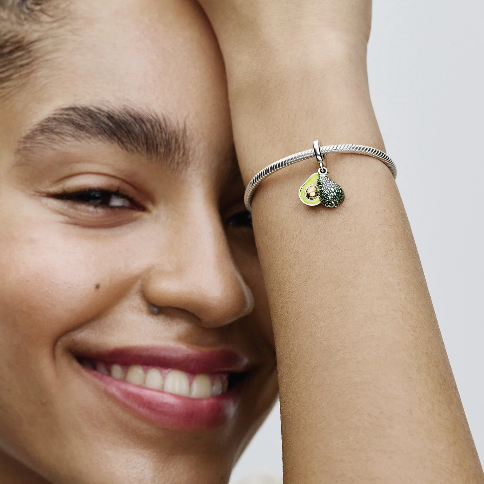 Avocado Sterling Silver And 14K Gold-Plated Dangle With Transparent Green, Apple Green And Lime Green Enamel - Image 3