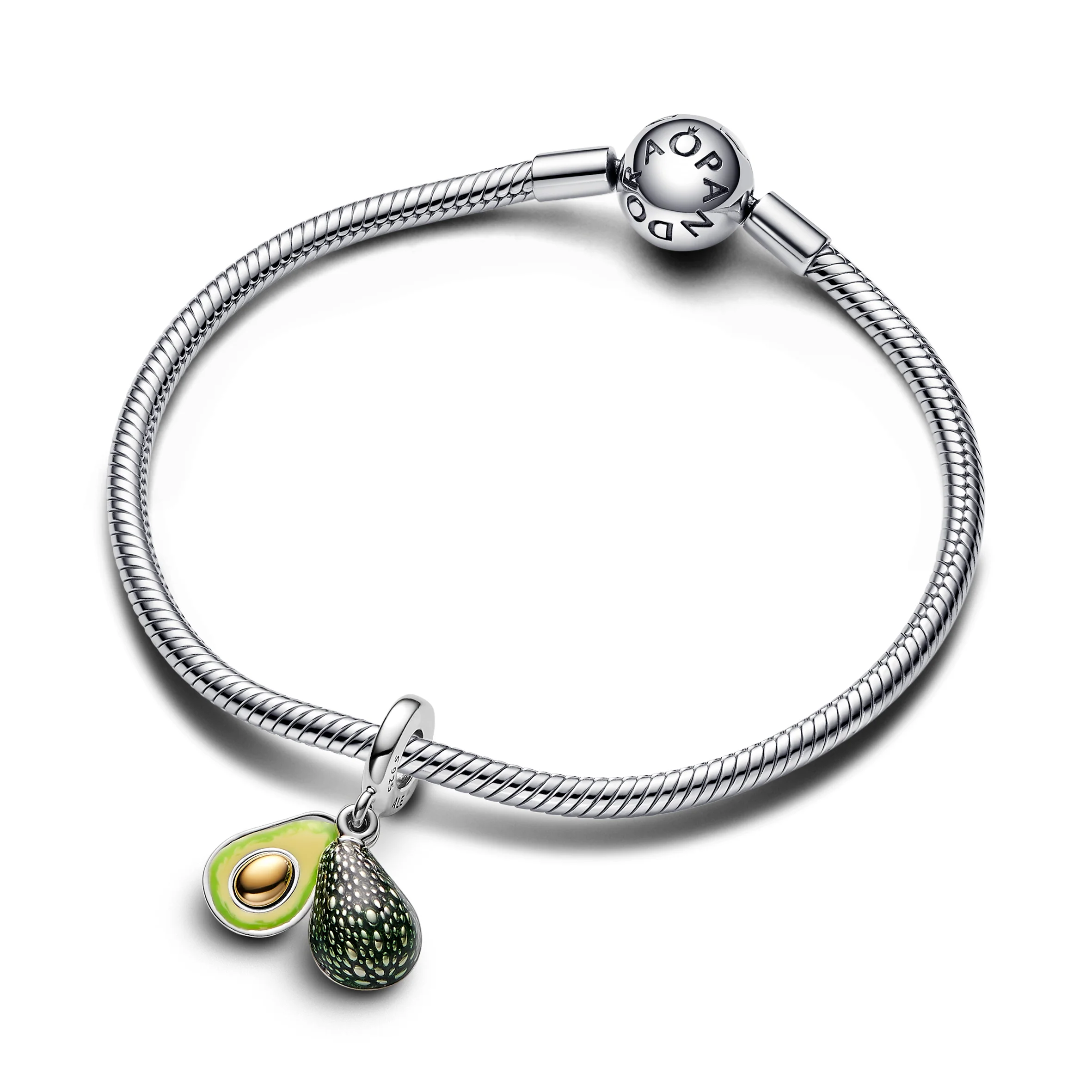 Avocado Sterling Silver And 14K Gold-Plated Dangle With Transparent Green, Apple Green And Lime Green Enamel - Image 5
