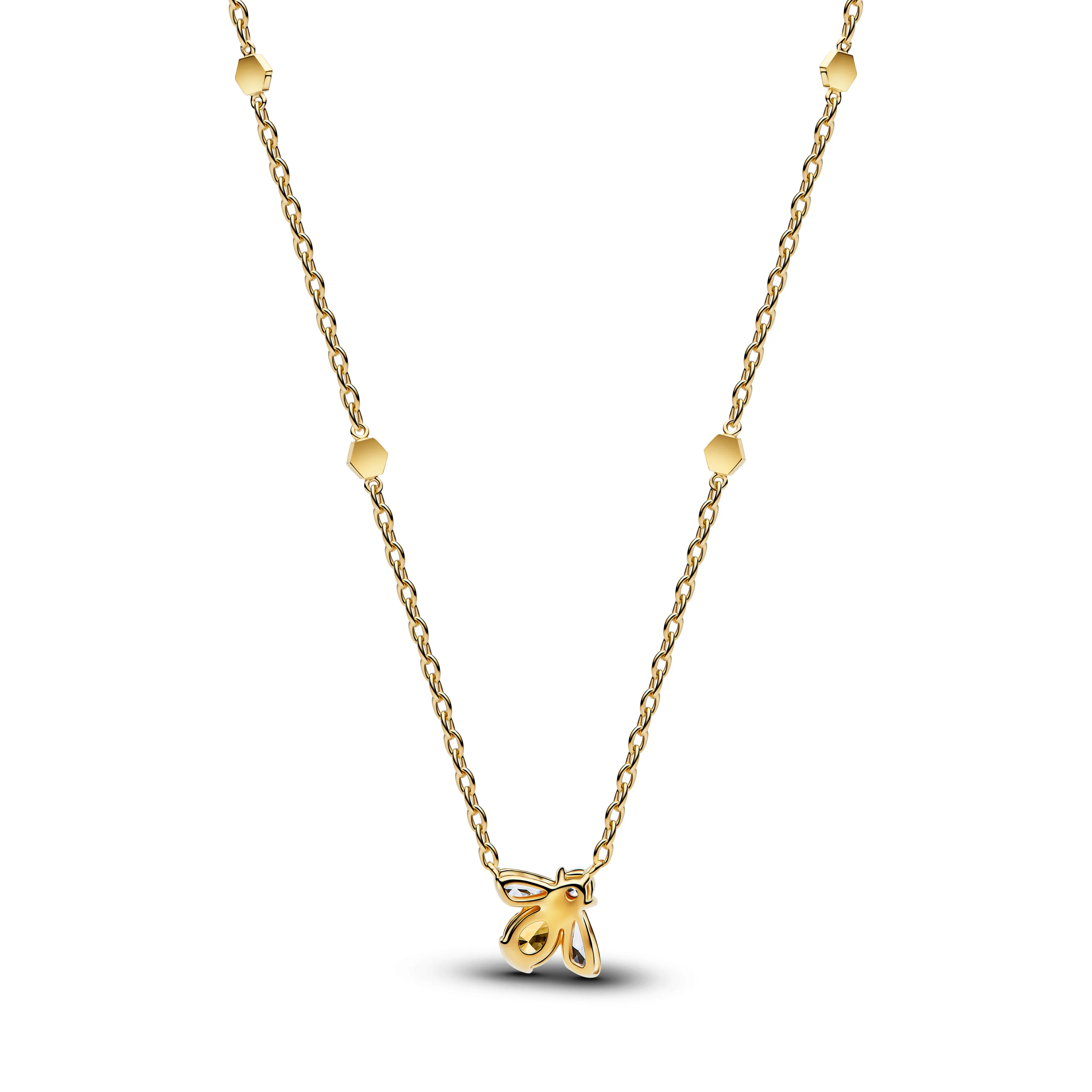 Bee 14K Gold-Plated Collier With Vibrant Yellow And Clear Cubic Zirconia