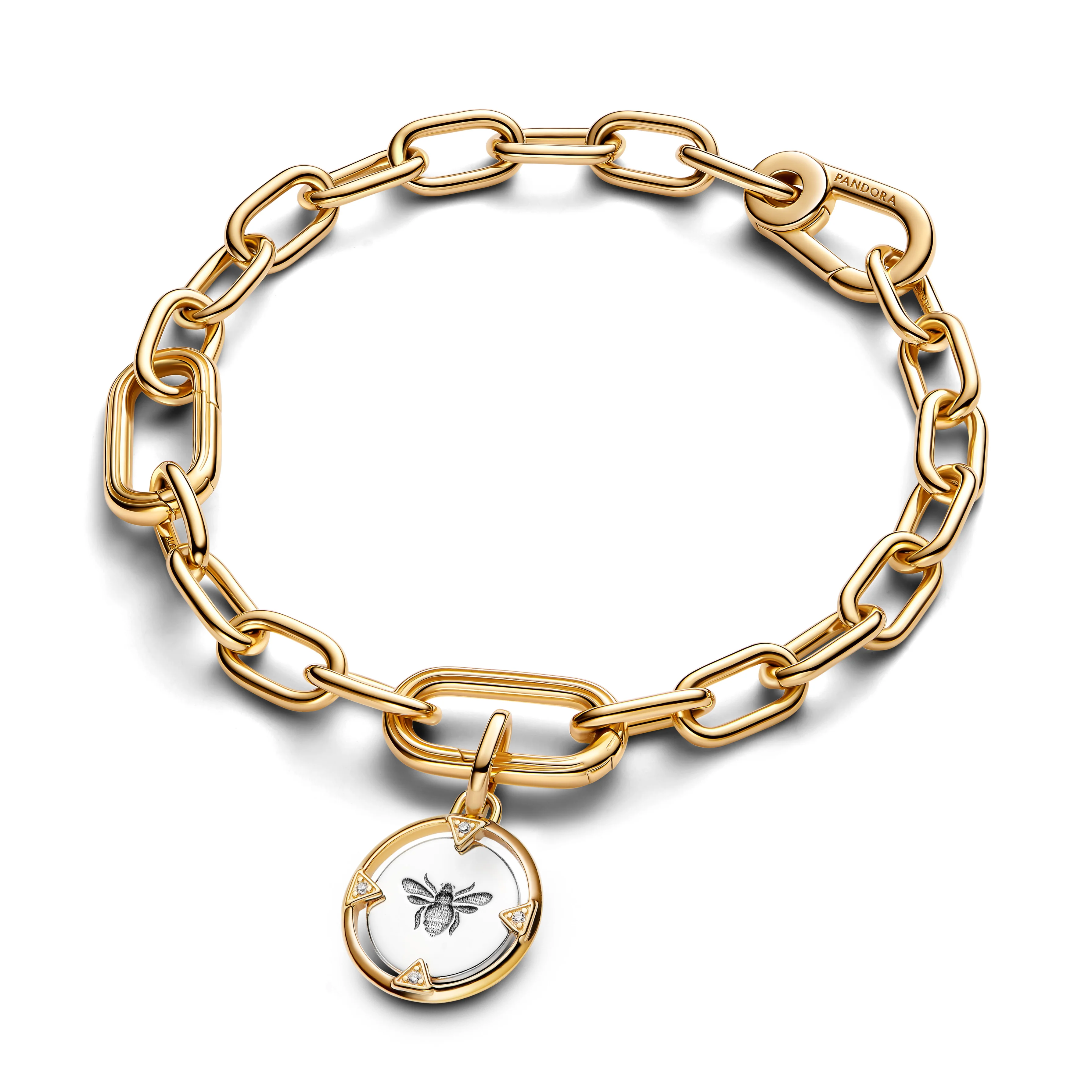 Bee Sterling Silver And 14K Gold-Plated Medallion With Clear Cubic Zirconia - Image 5
