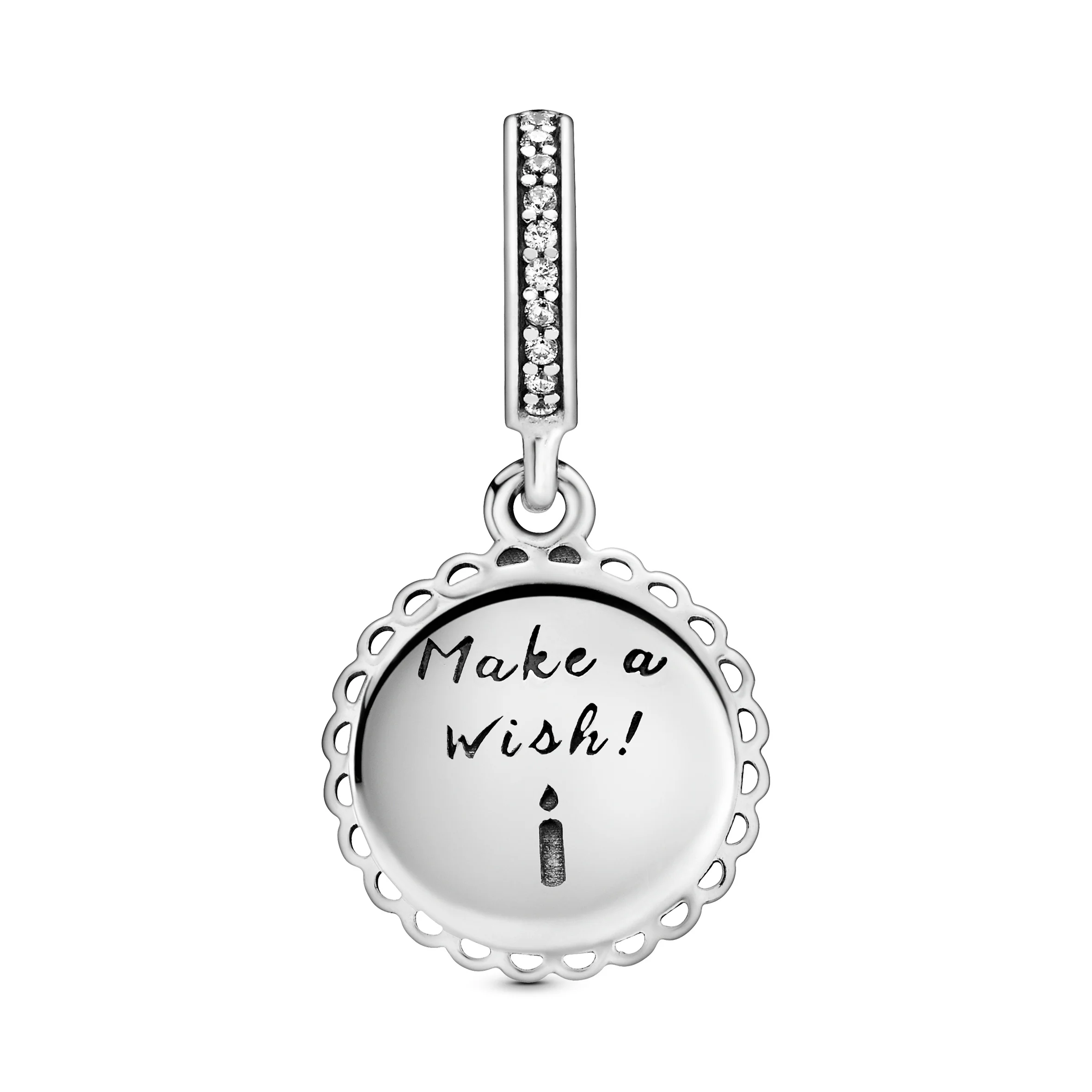 Birthday Cake Sterling Silver Dangle With Clear Cubic Zirconia And Pink Enamel - Image 5