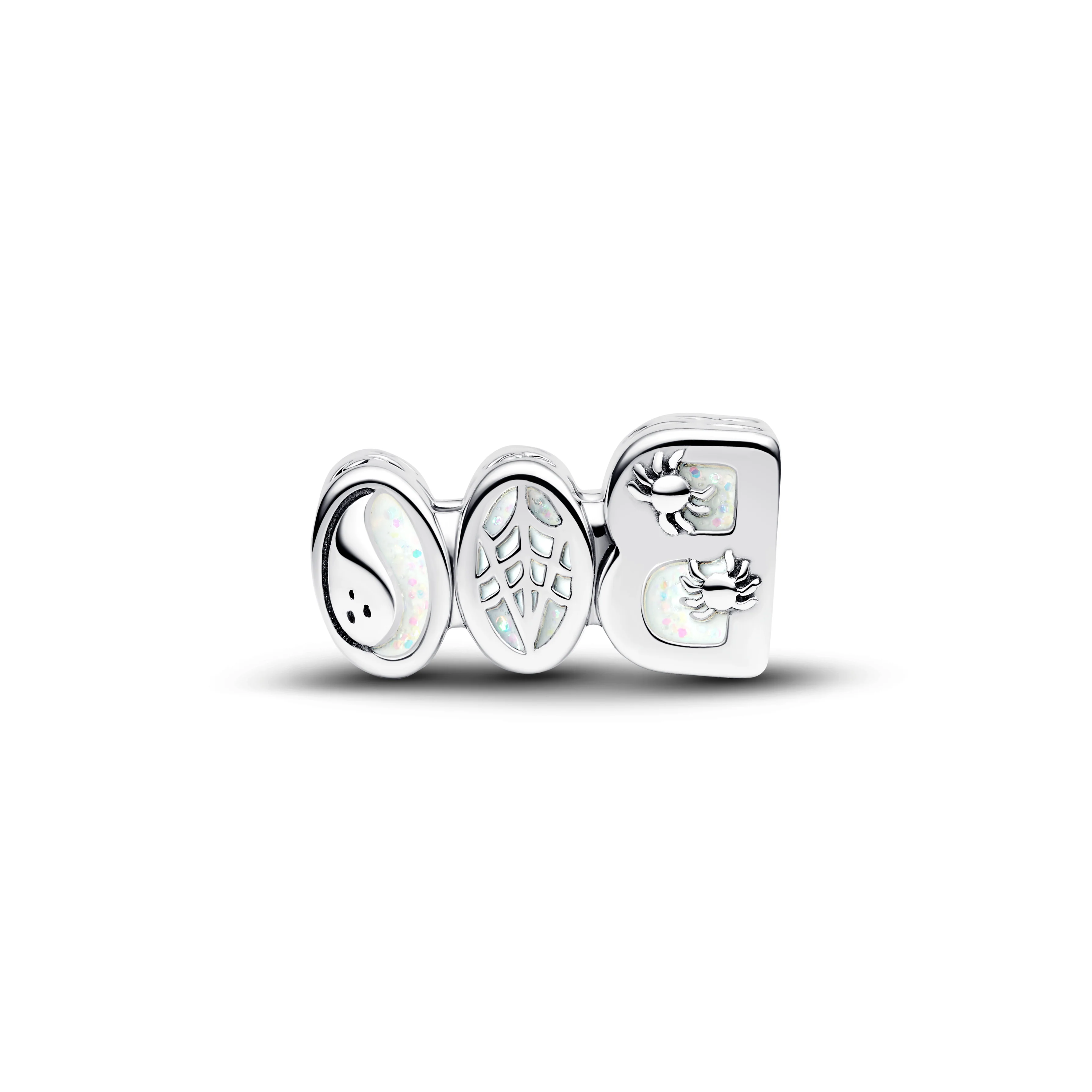 Boo Sterling Silver Charm With Clear Cubic Zirconia And Glow In The Dark Enamel - Image 2