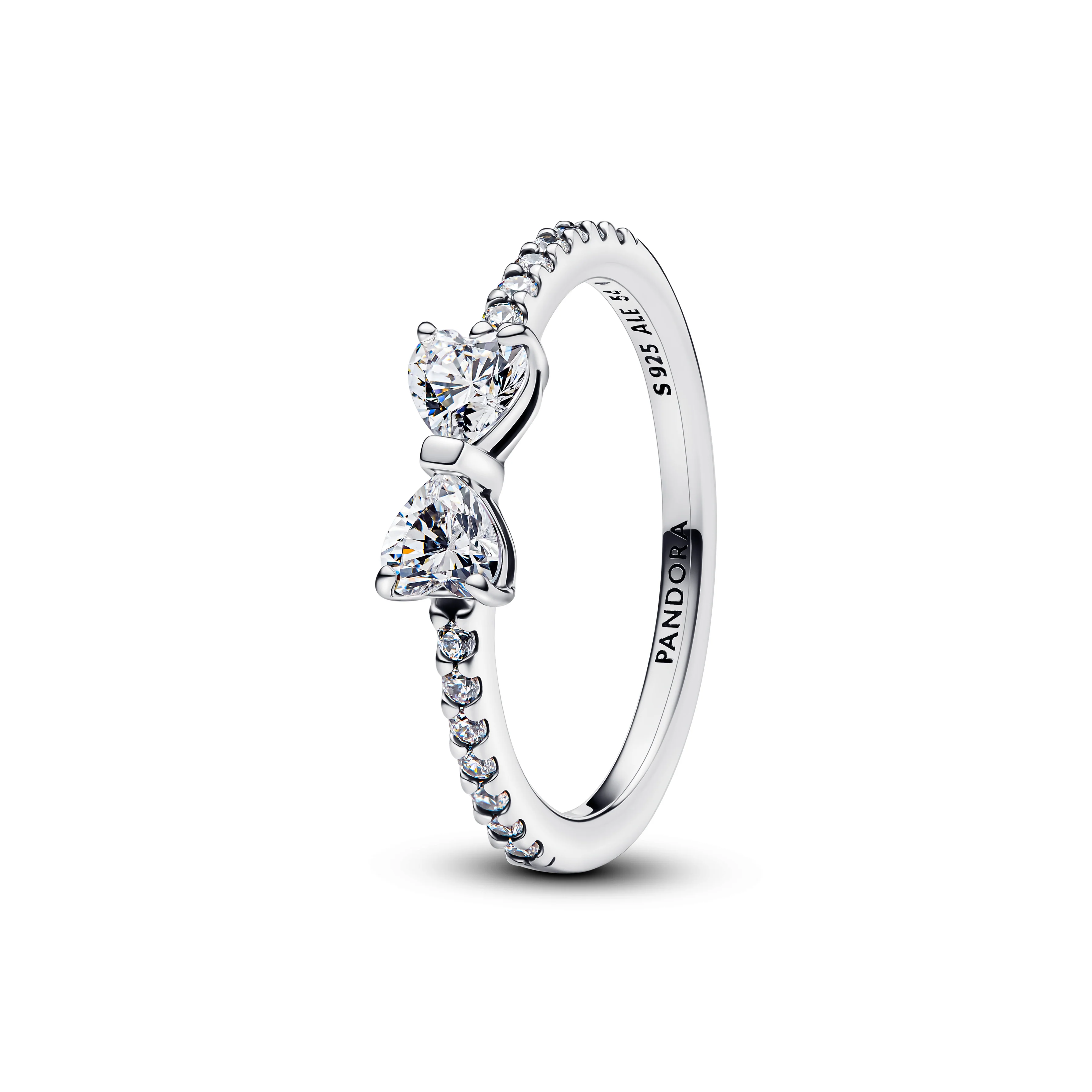 Bow Sterling Silver Ring With Clear Cubic Zirconia