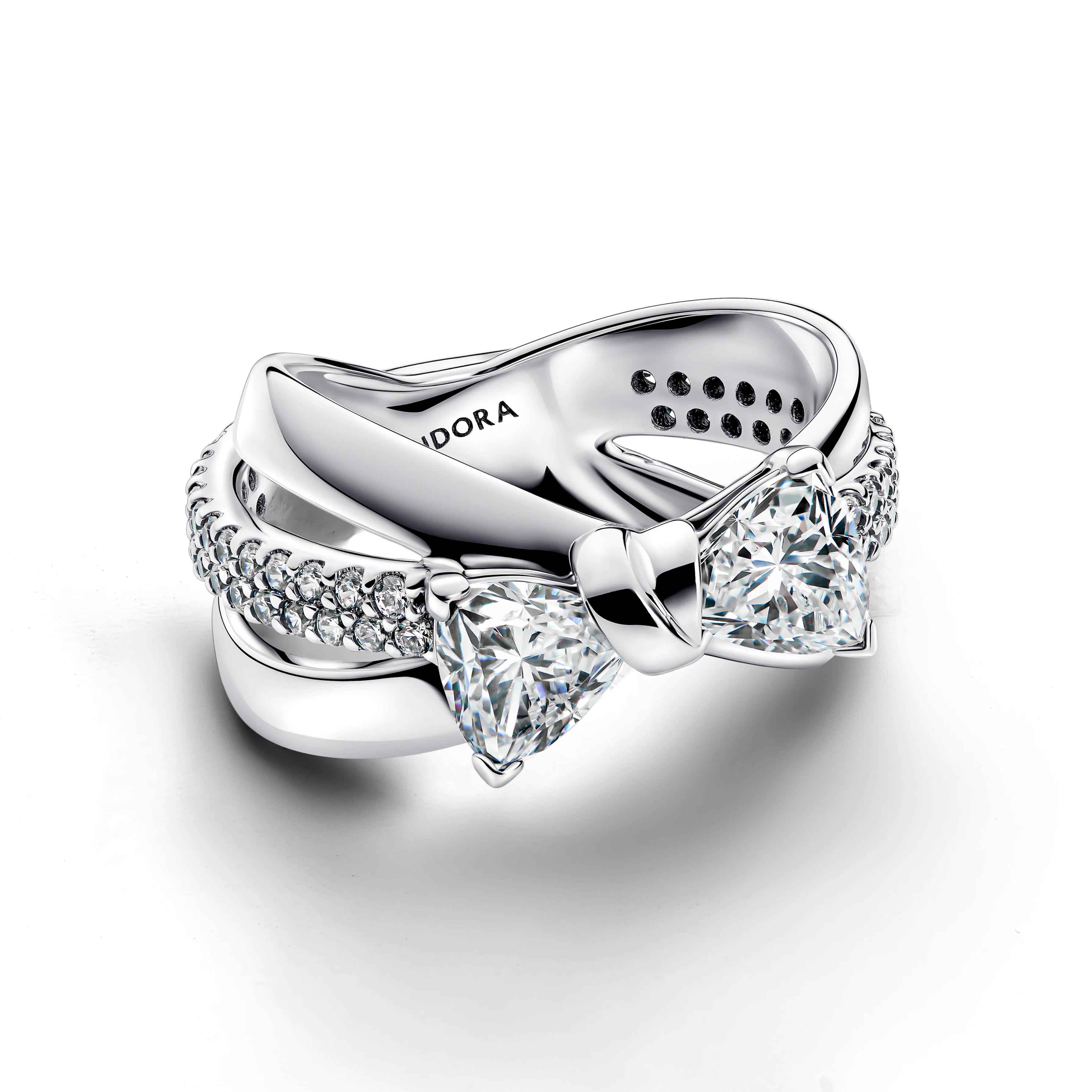 Bow Sterling Silver Ring With Clear Cubic Zirconia - Image 3