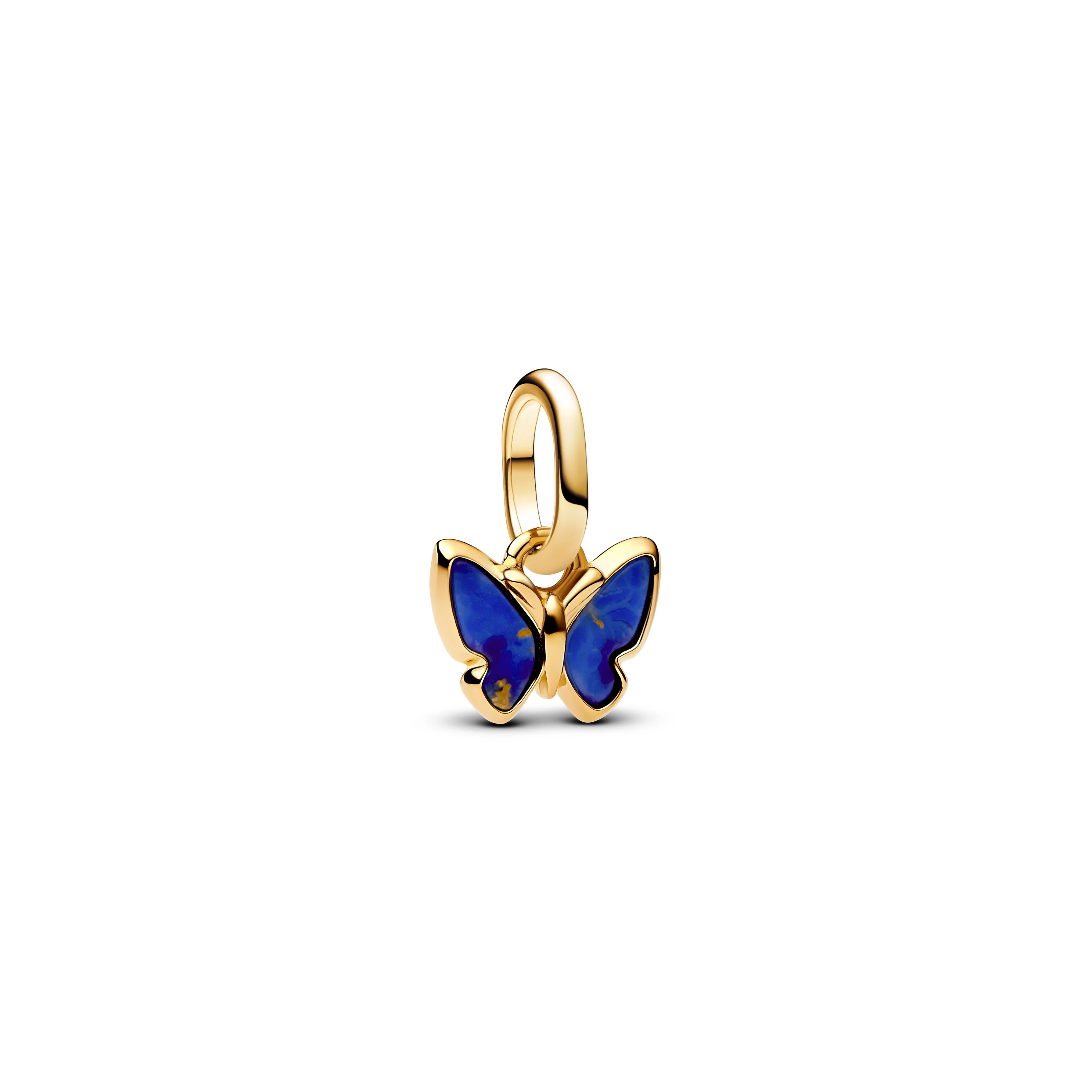 Butterfly 14K Gold-Plated Mini Dangle With Imitation Lapis Lazulli