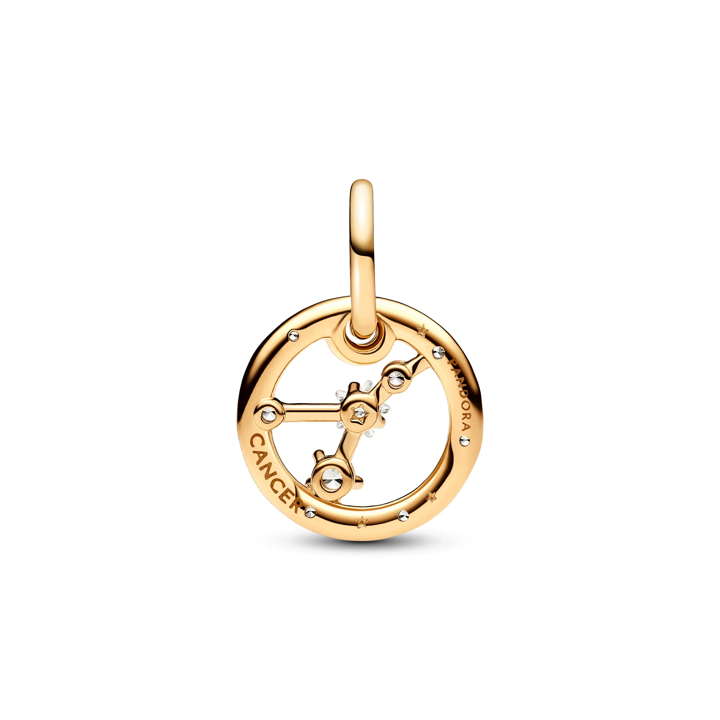 Cancer Zodiac 14K Gold-Plated Dangle With Clear Cubic Zirconia - Image 4