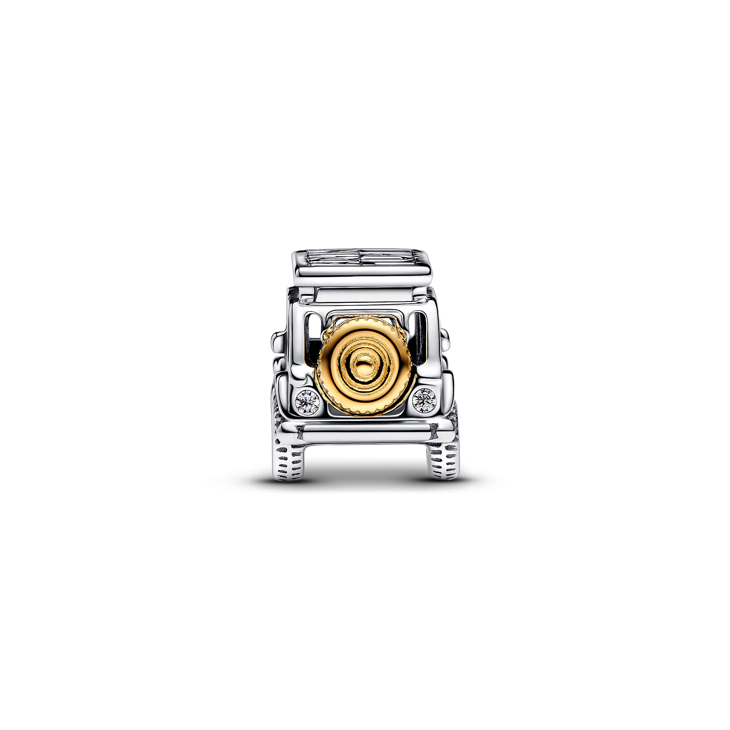 Car Sterling Silver And 14K Gold-Plated Charm With Clear Cubic Zirconia - Image 4