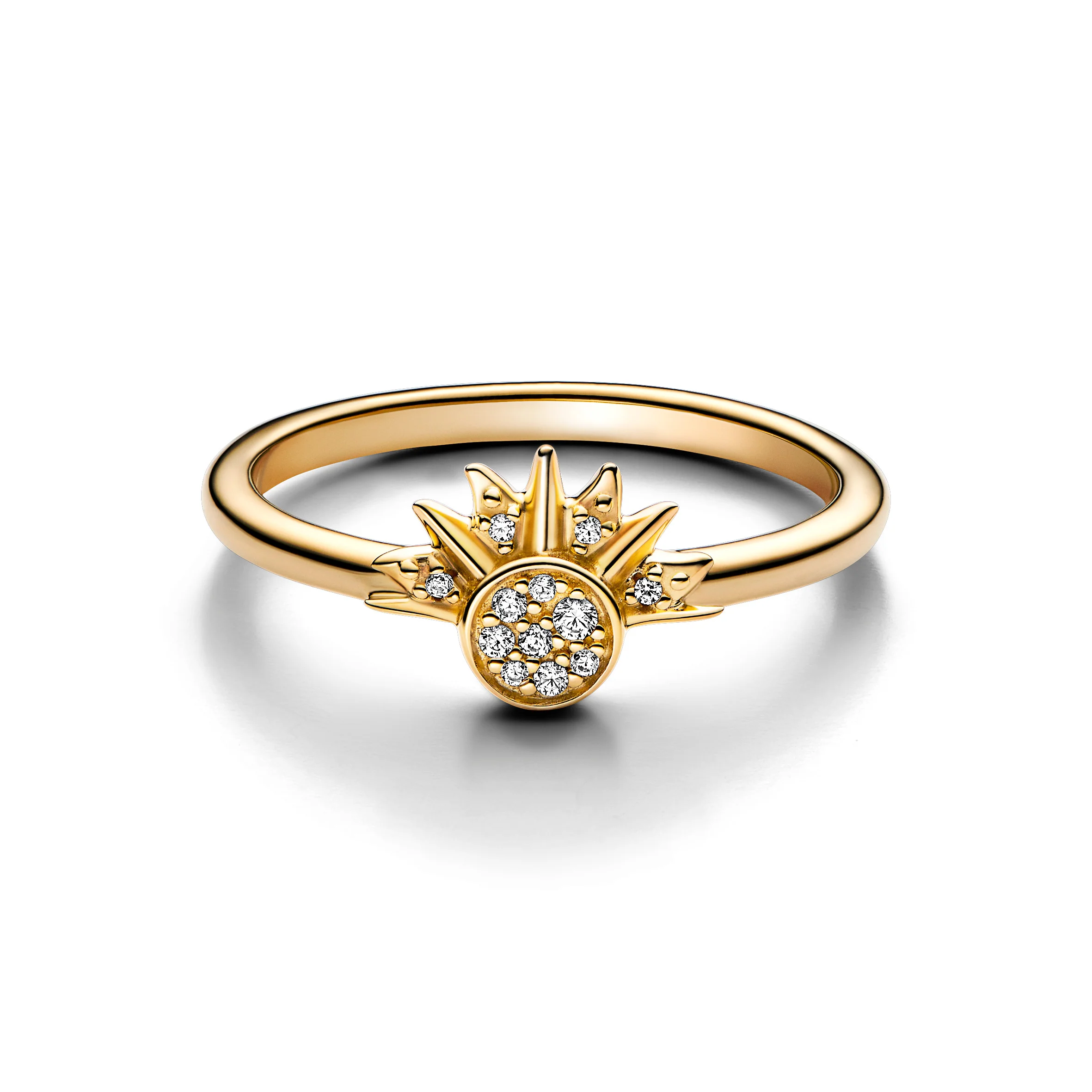 Celestial Sun 14K Gold-Plated Ring With Clear Cubic Zirconia - Image 4