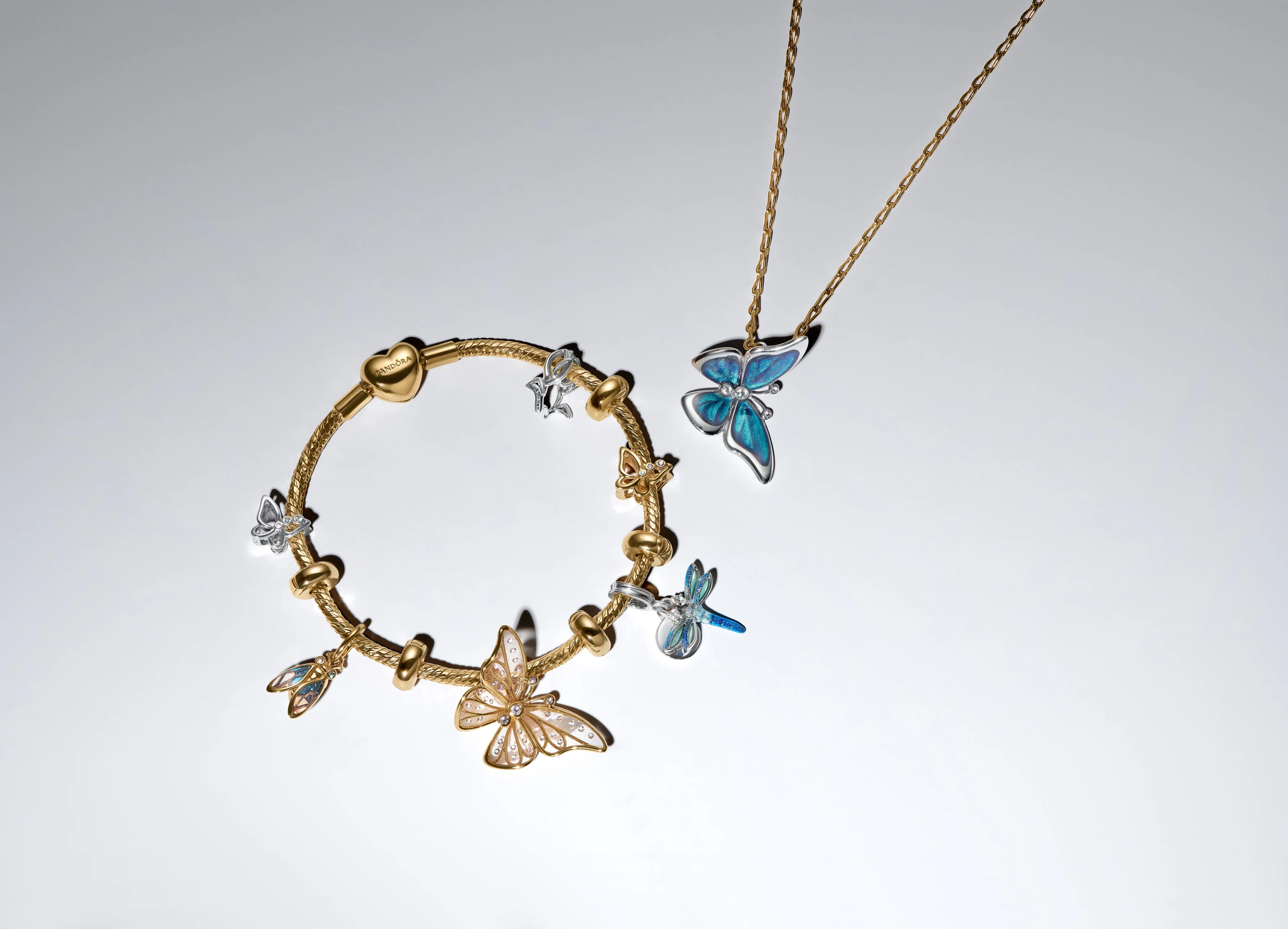 Cicada 14K Gold-Plated Dangle With Clear Cubic Zirconia, Glittery Blue And Purple Uv Resin - Image 5