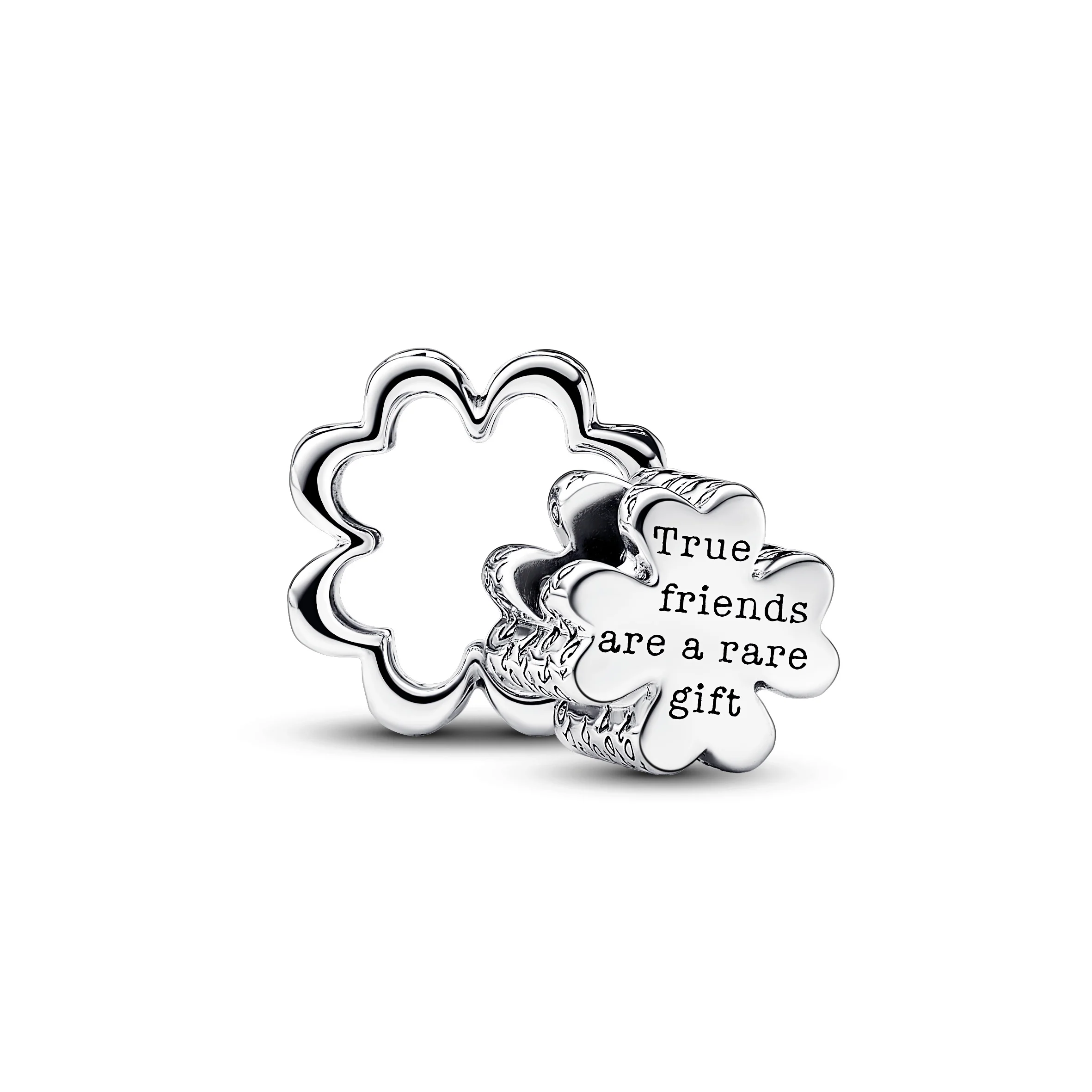 Clover Sterling Silver Splittable Charm With Icy Green And Royal Green Crystal - Image 3