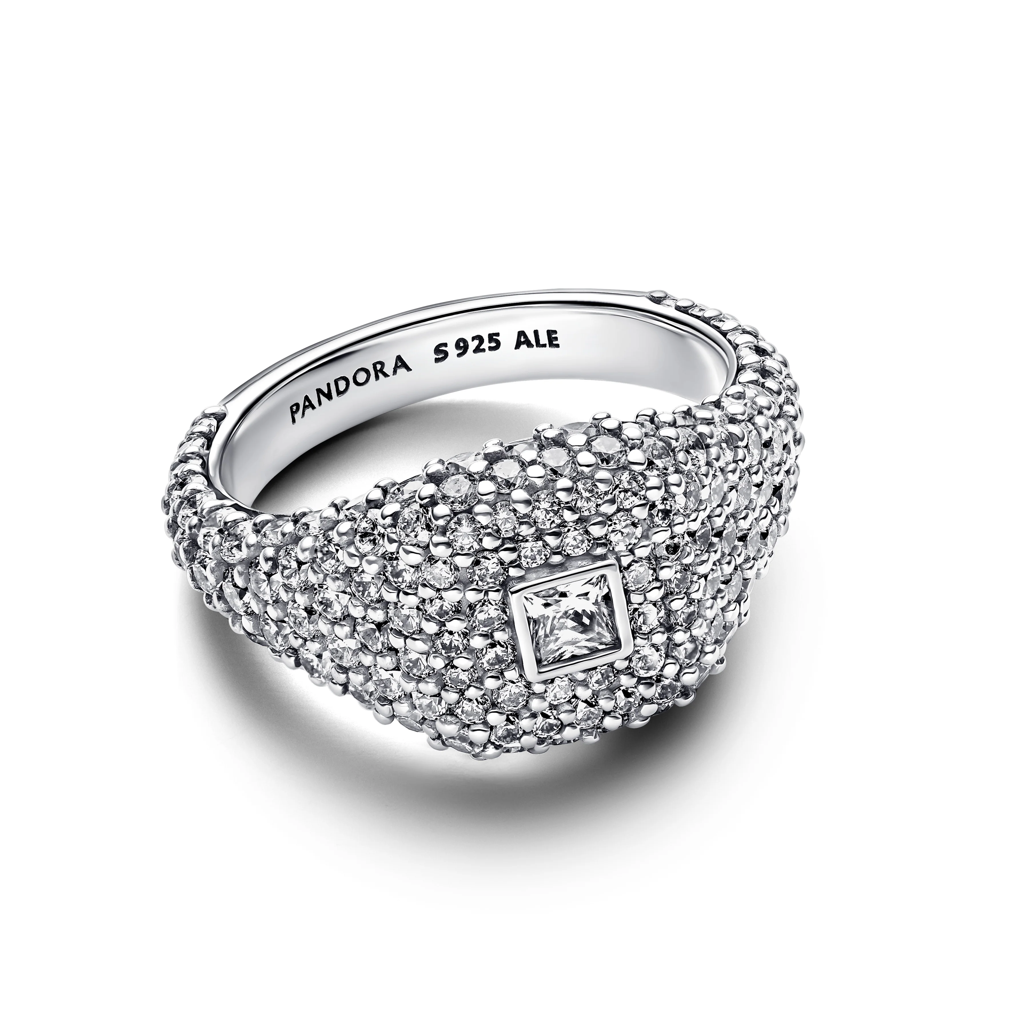Cocktail Sterling Silver Ring With Clear Cubic Zirconia - Image 3