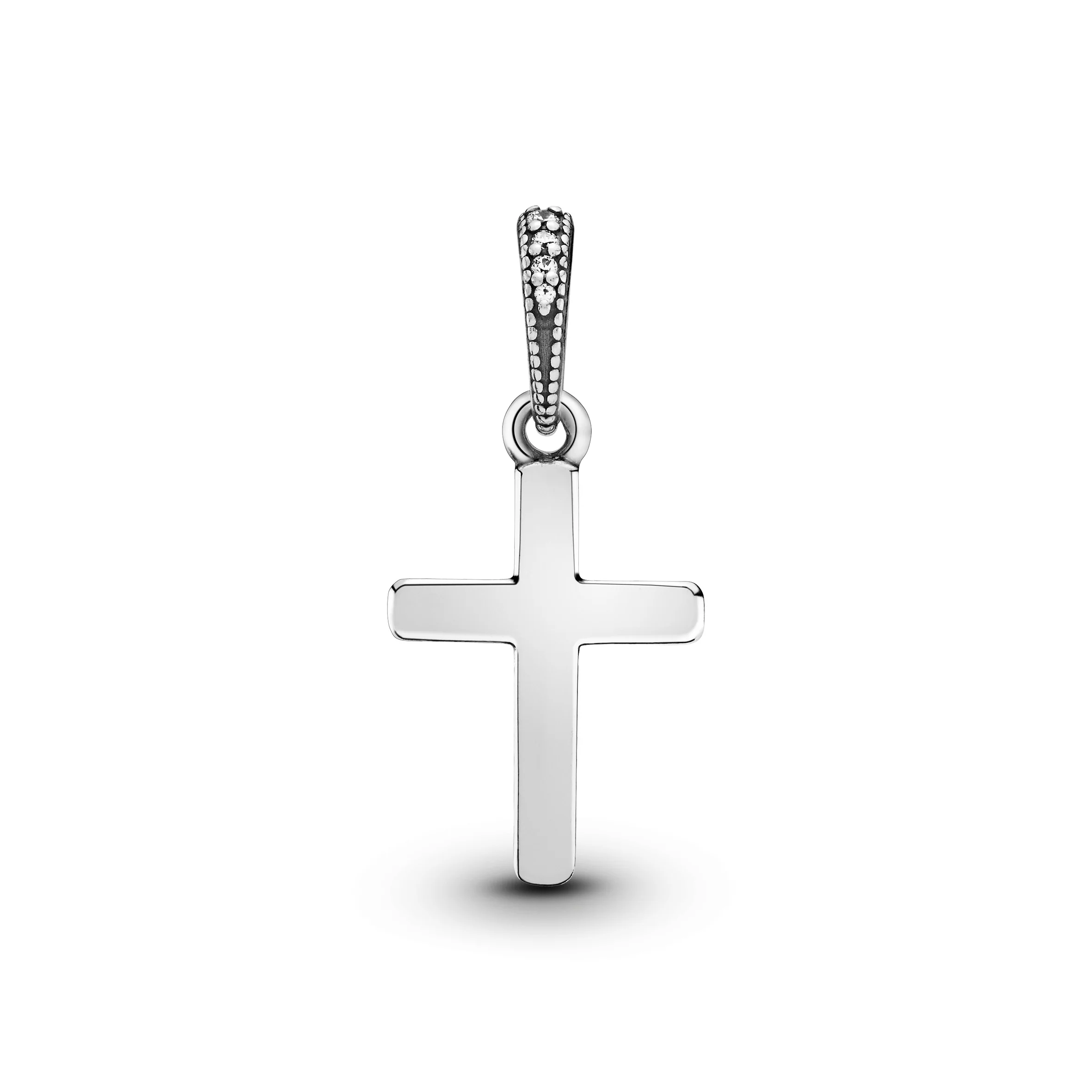 Cross Silver Pendant With Clear Cubic Zirconia - Image 2