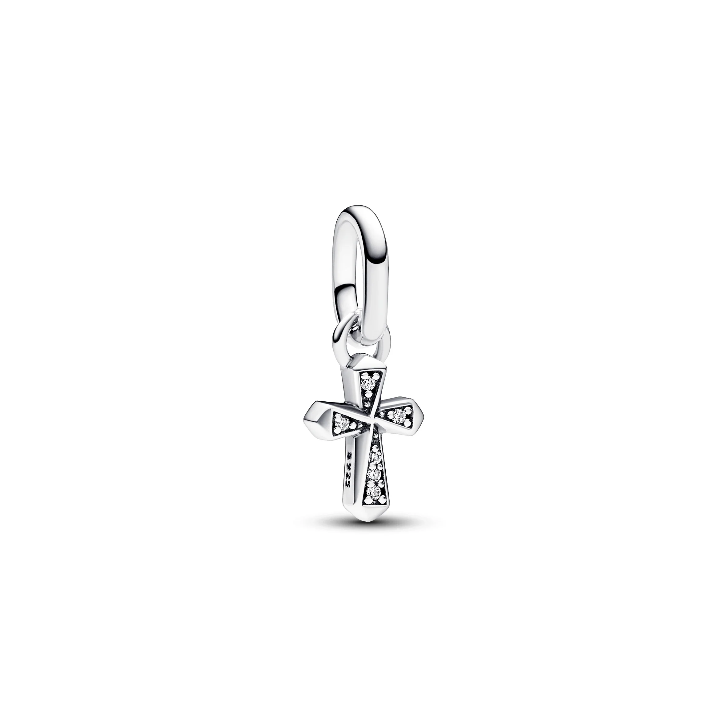 Cross Sterling Silver Mini Dangle With Clear Cubic Zirconia