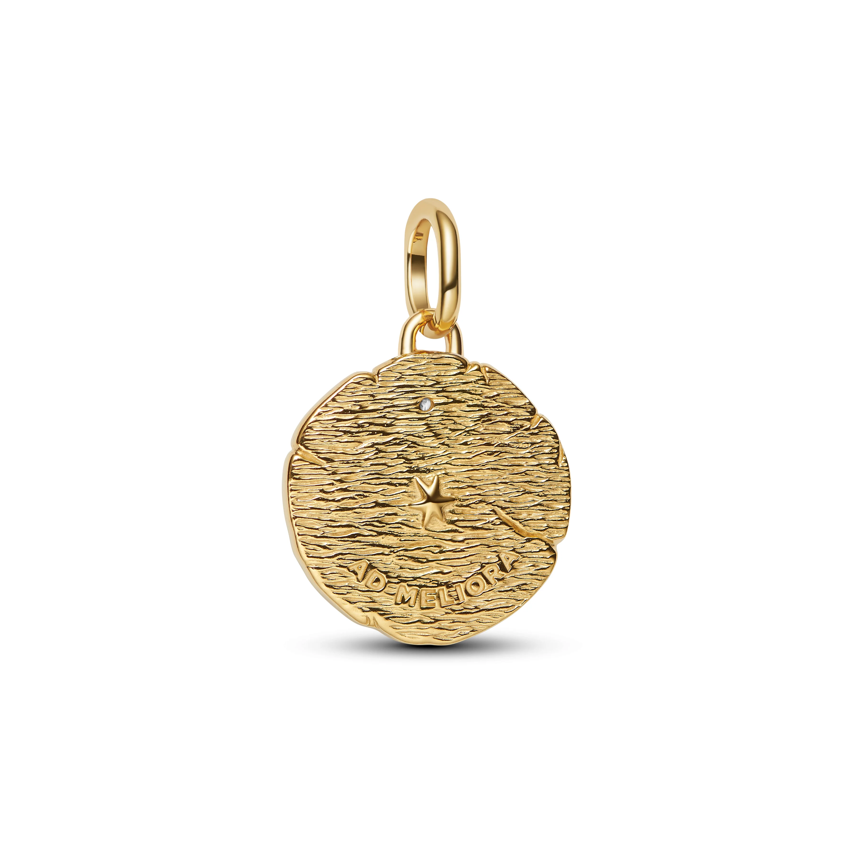 Crossing Arrows Sterling Silver And 14K Gold-Plated Medallion With Clear Cubic Zirconia - Image 2