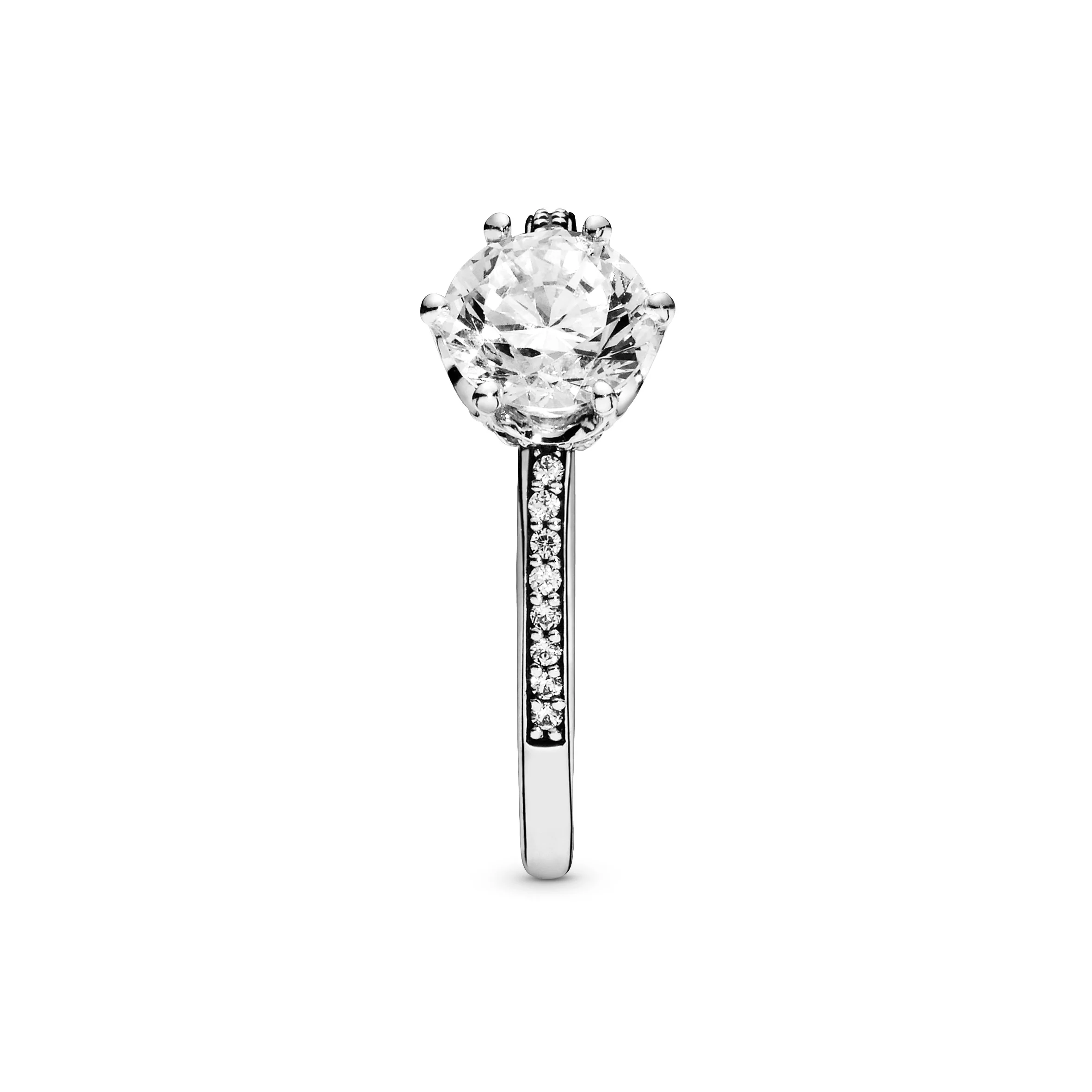 Crown Sterling Silver Ring With Clear Cubic Zirconia - Image 3