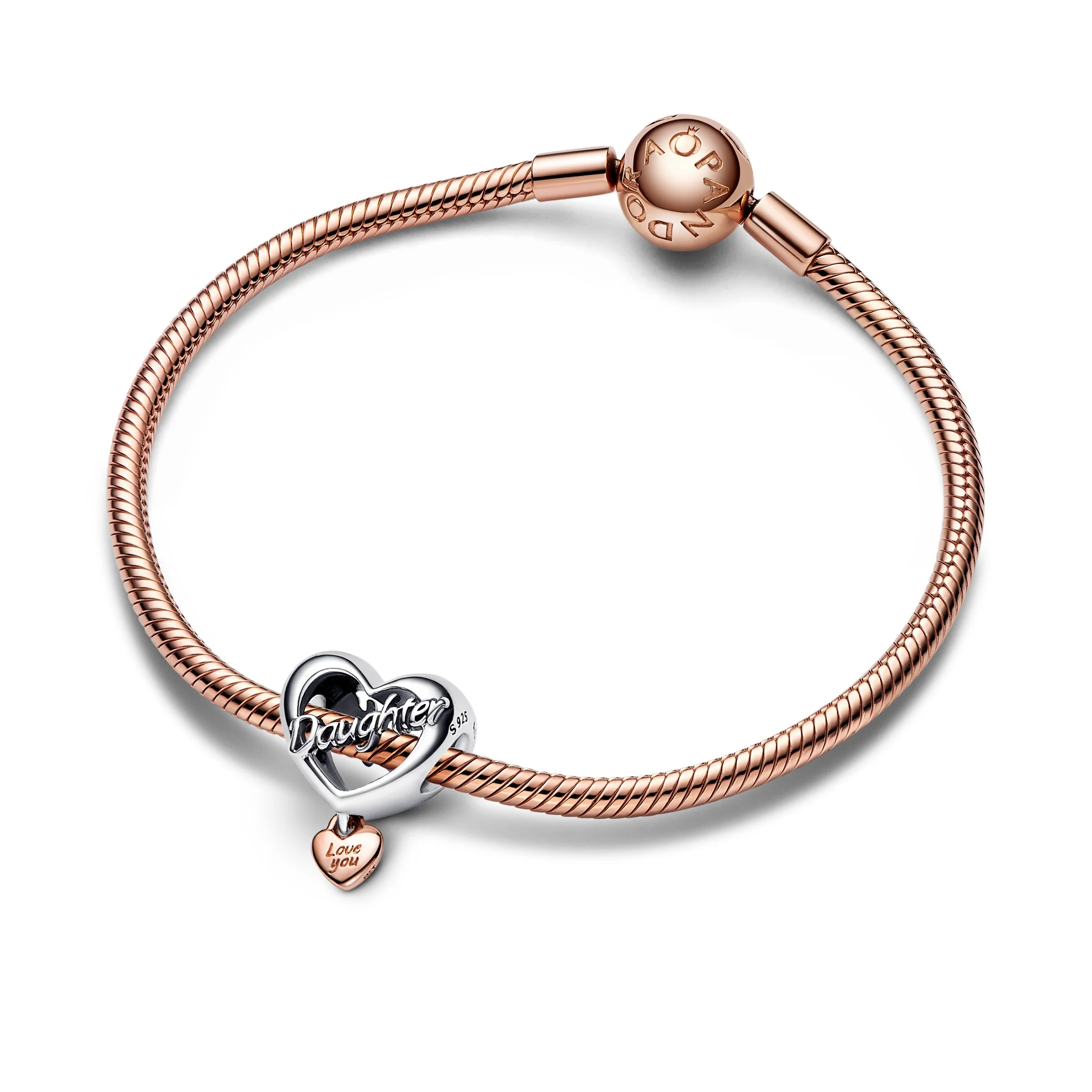 Daughter Sterling Silver And 14K Rose Gold-Plated Charm - Image 3