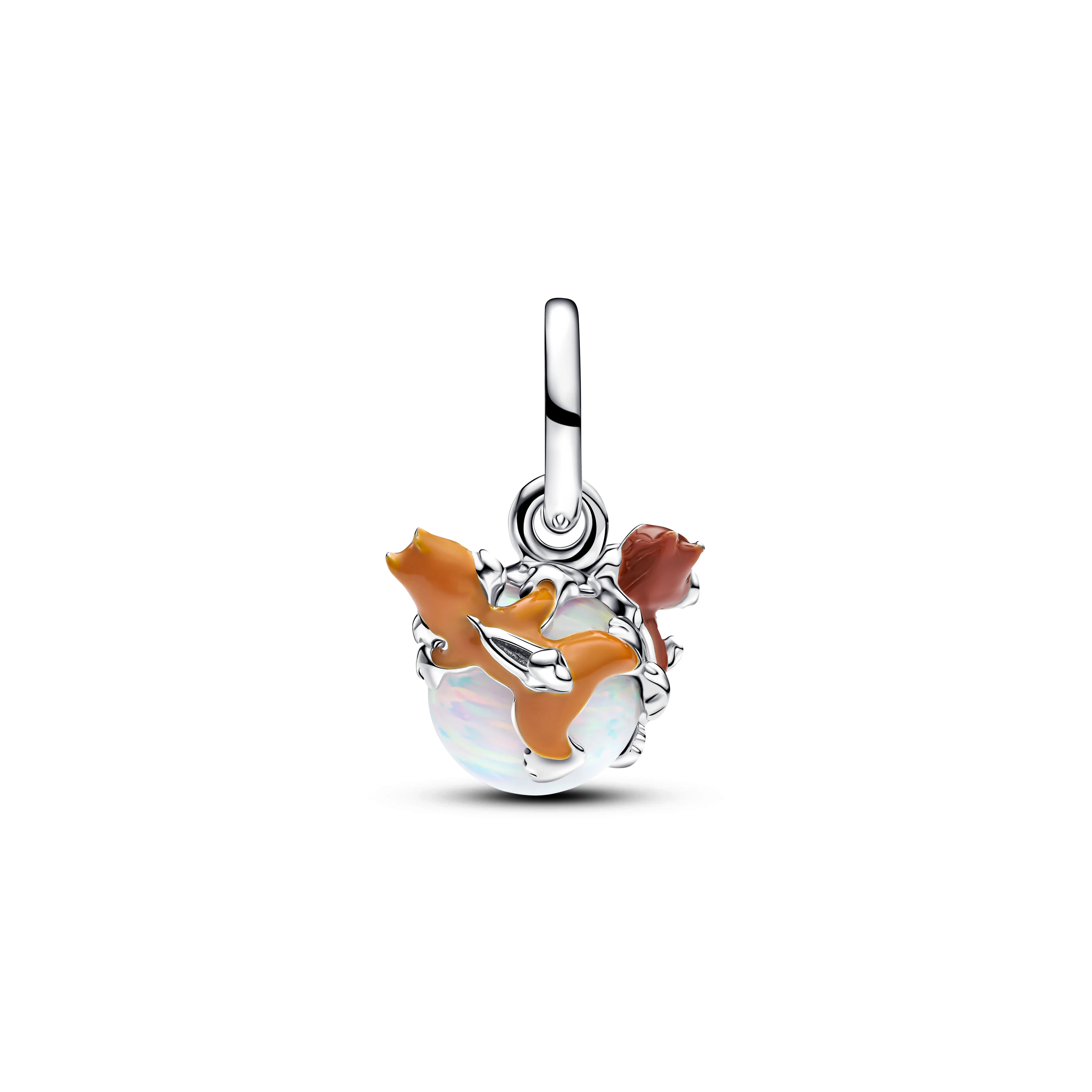 Disney Chip And Dale Sterling Silver Dangle With White Lab-Created Opal And Brown Enamel - Image 4