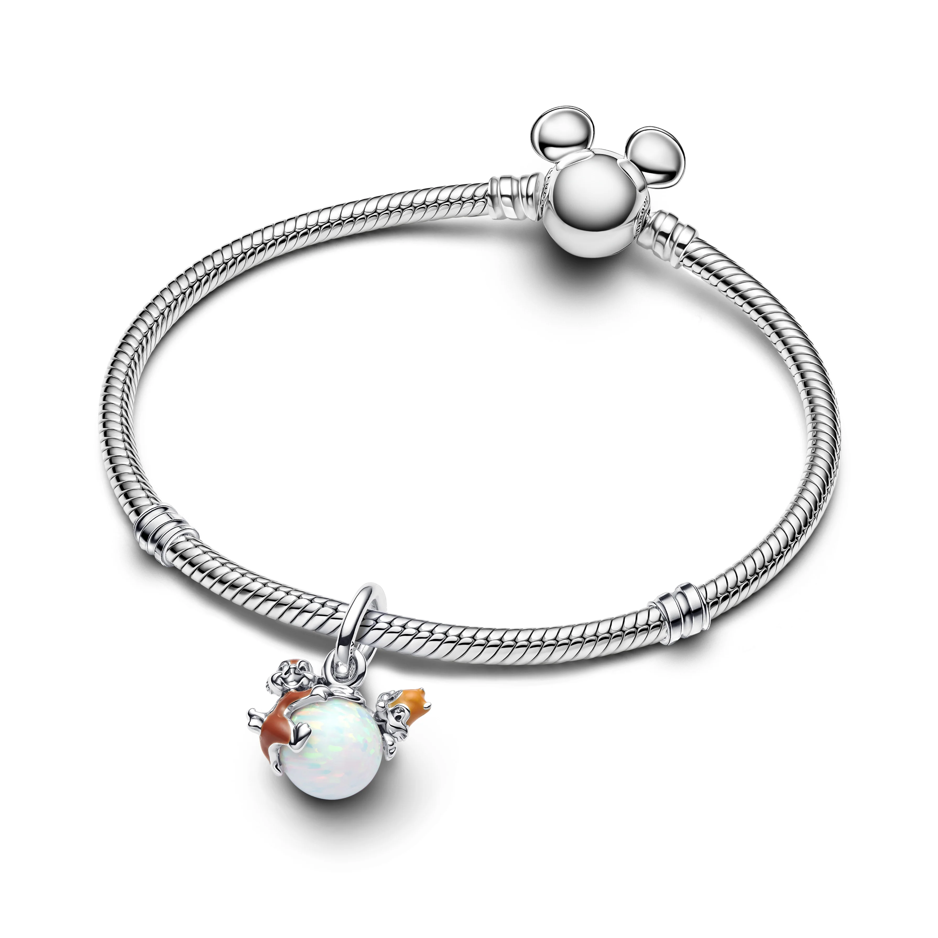 Disney Chip And Dale Sterling Silver Dangle With White Lab-Created Opal And Brown Enamel - Image 5