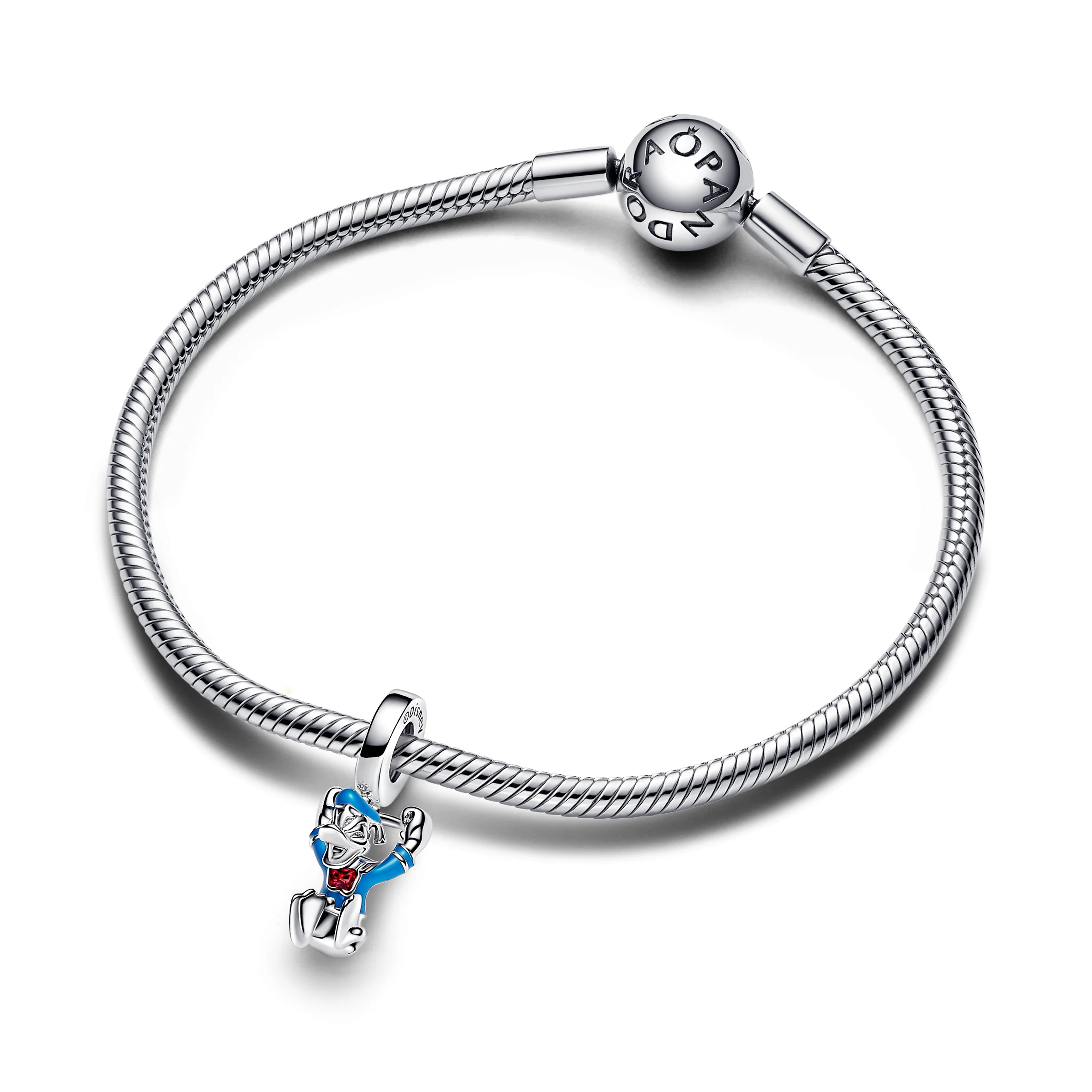 Disney Donald Duck Sterling Silver Dangle With Holographic Red And Blue Enamel - Image 5