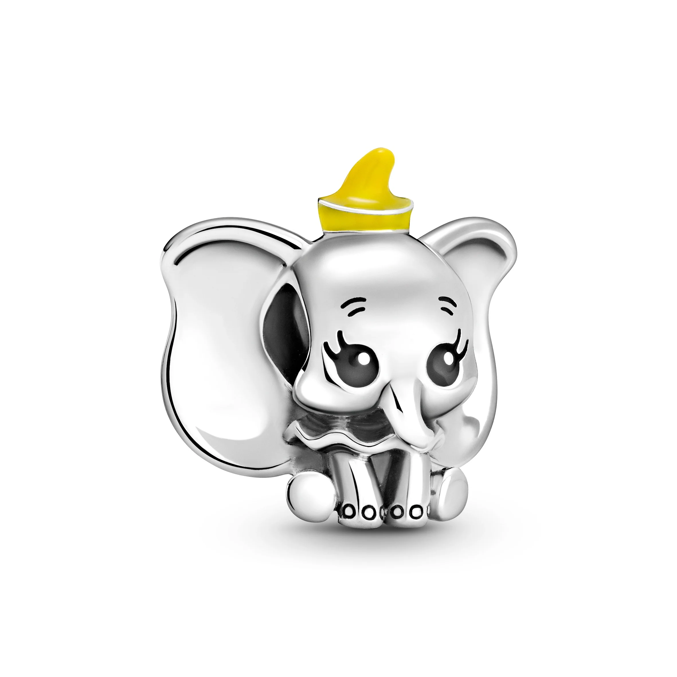 Disney Dumbo Sterling Silver Charm With Black And Yellow Enamel
