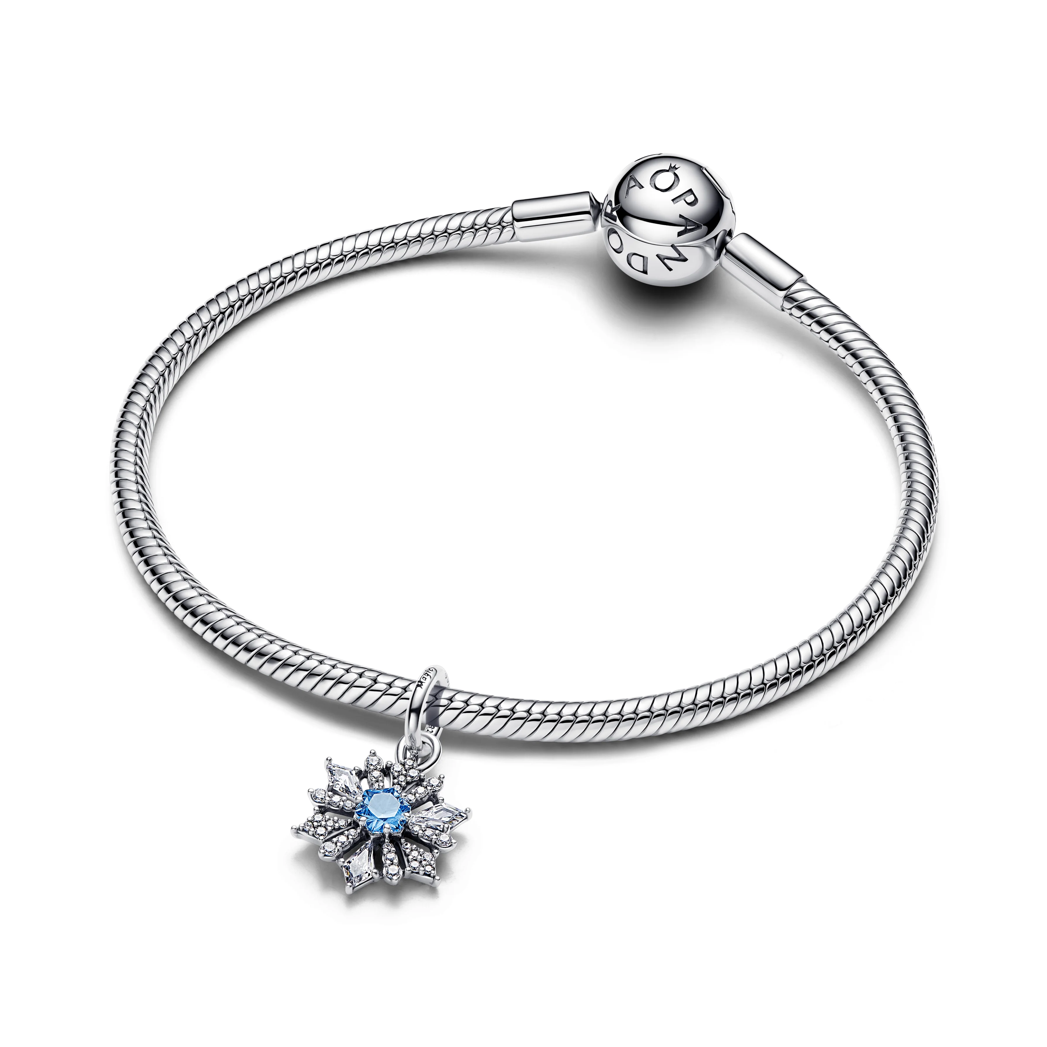 Disney Frozen Sterling Silver Dangle With Water Blue Crystal And Clear Cubic Zirconia - Image 5