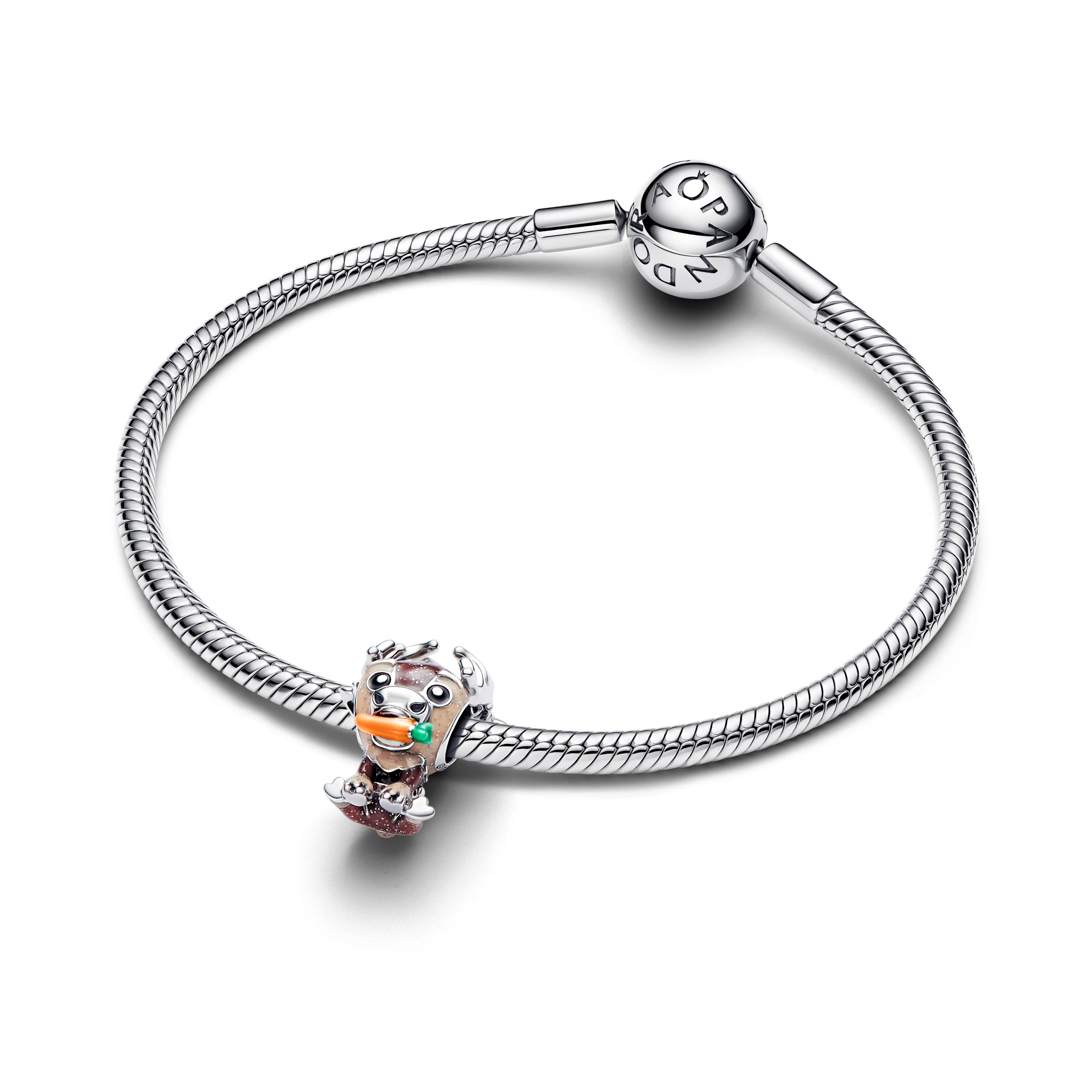 Disney Frozen Sven Sterling Silver Charm With Glittery Brown And Beige, Orange, Red, Green And Black Enamel - Image 4