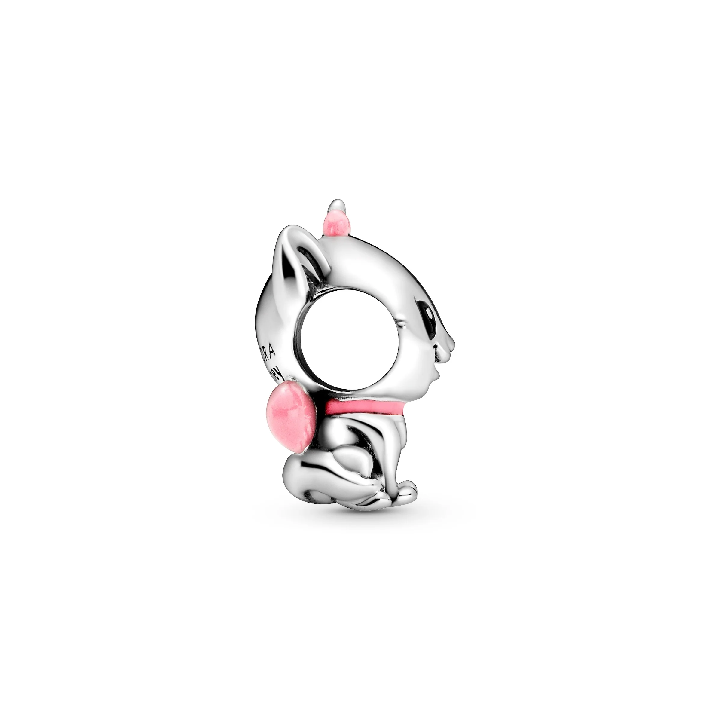 Disney Marie Sterling Silver Charm With Black And Pink Enamel - Image 3