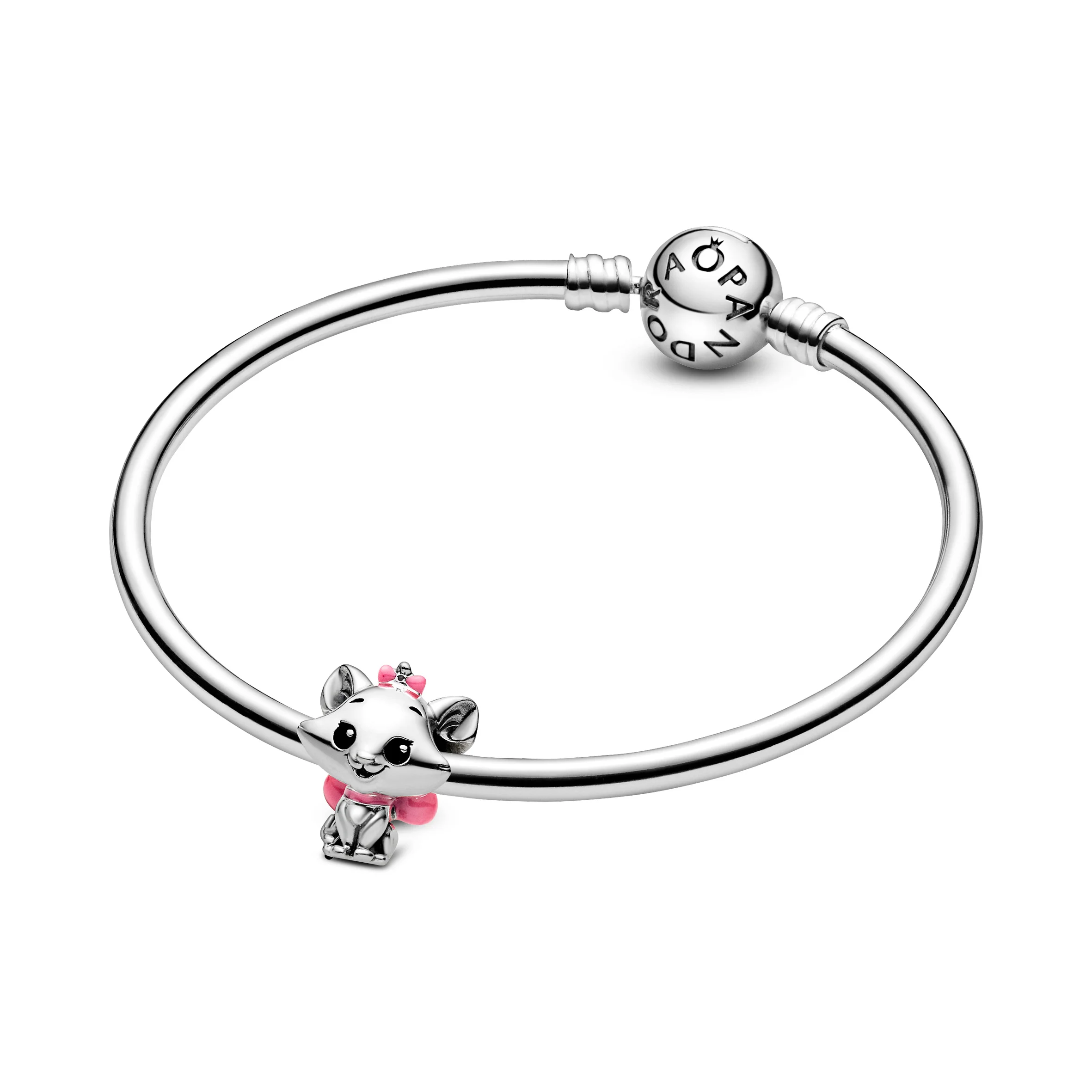 Disney Marie Sterling Silver Charm With Black And Pink Enamel - Image 4