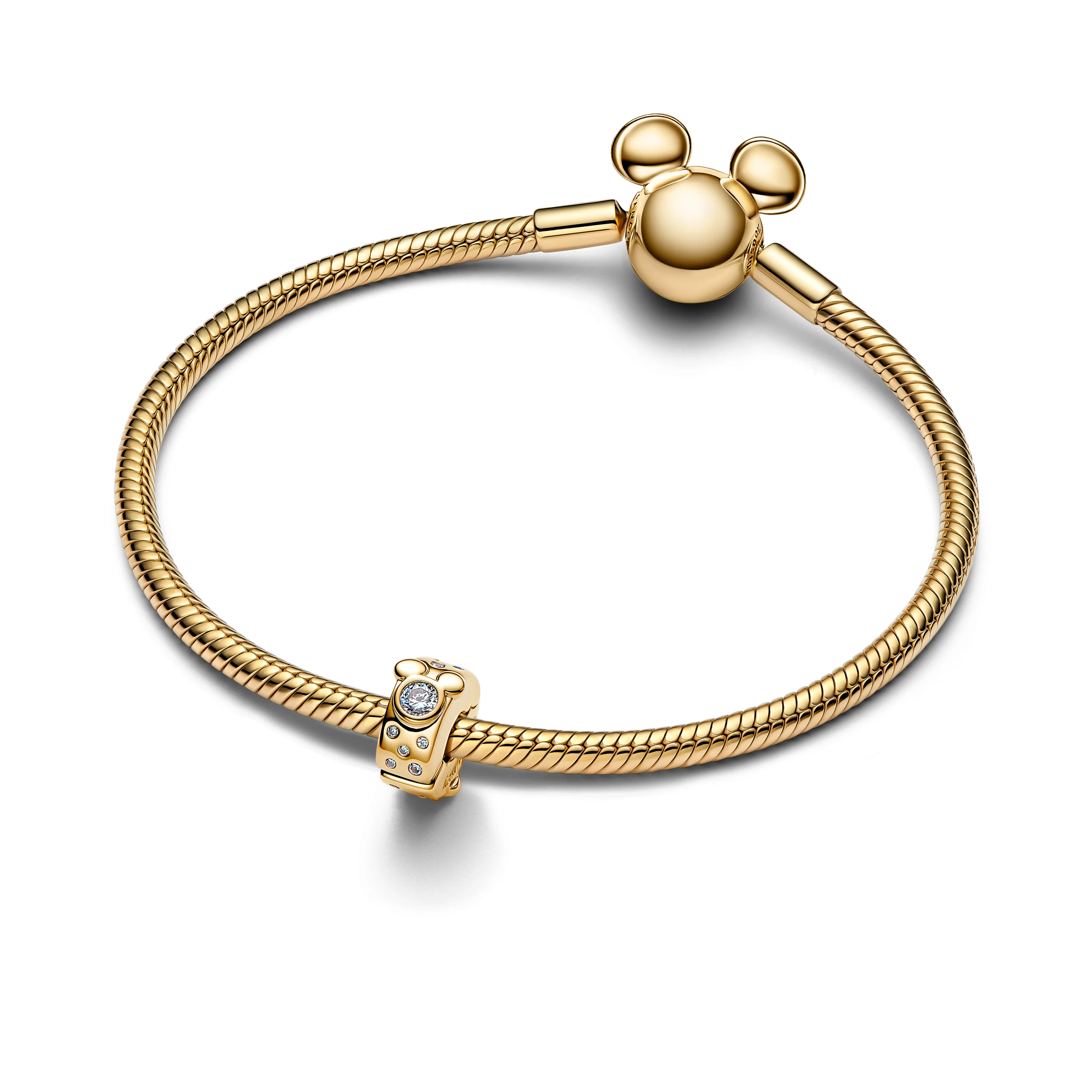 Disney Mickey And Minnie Mouse 14K Gold-Plated Clip With Clear Cubic Zirconia And Silicone Grip - Image 5