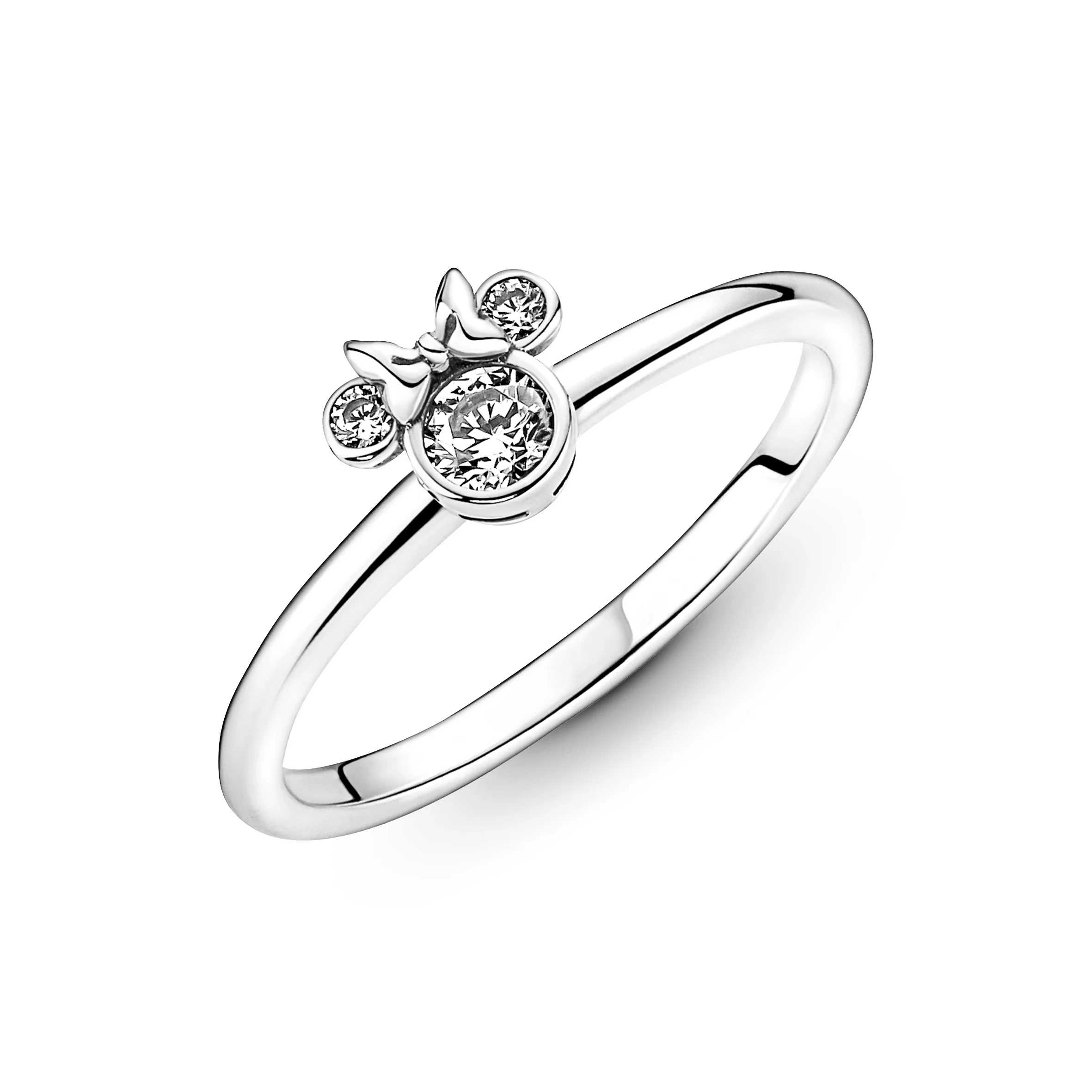Disney Minnie Mouse Sterling Silver Ring With Clear Cubic Zirconia - Image 3