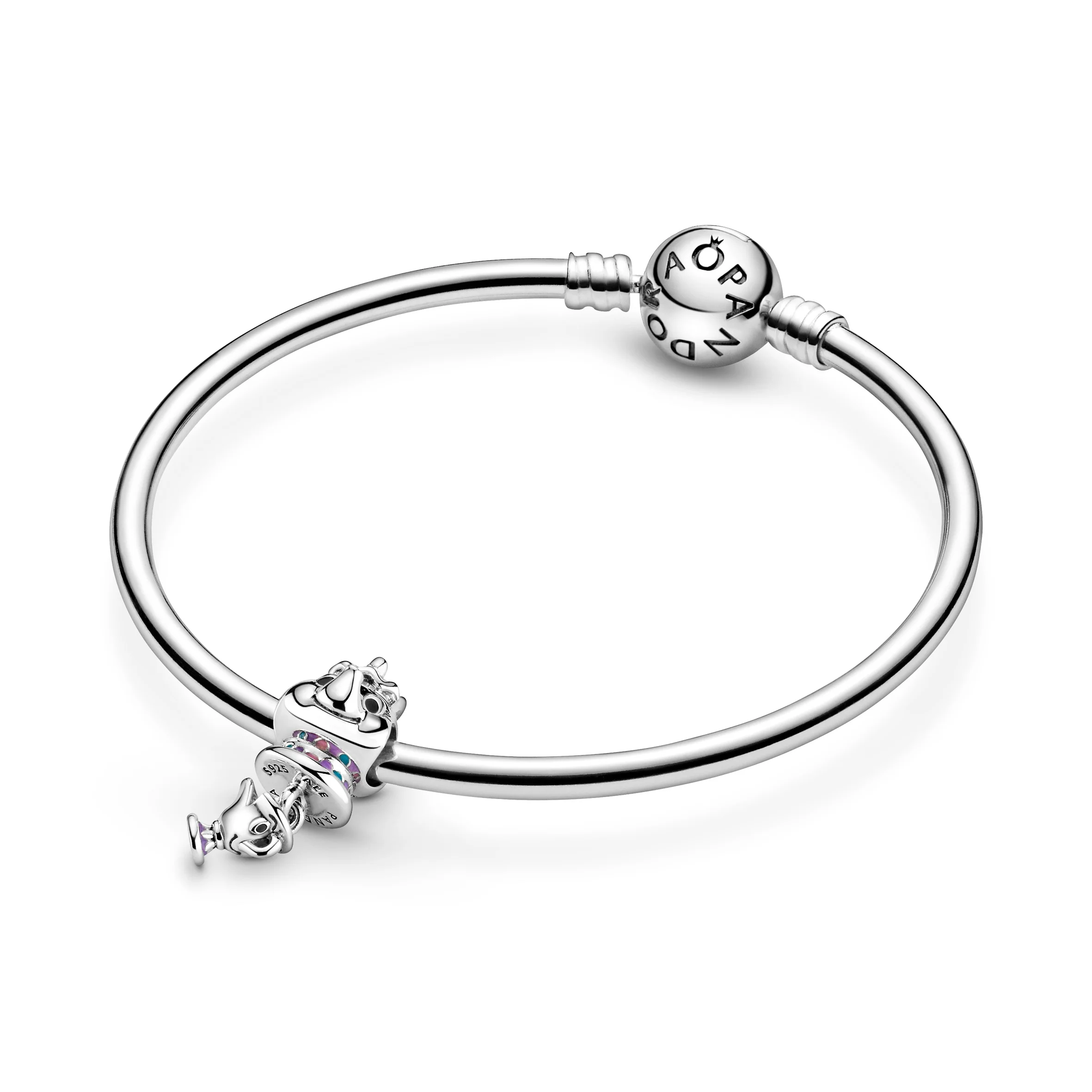 Disney Mrs. Potts And Chip Sterling Silver Charm With Purple, Pink, Blue And Black Enamel - Image 7